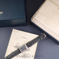 Jaeger-LeCoultre Reverso Classic QA251804 / 250.8.10 Quartz Cal.610 SS Leather Genuine Buckle (SS) Navy Arabic Dial Box Booklet Overhauled