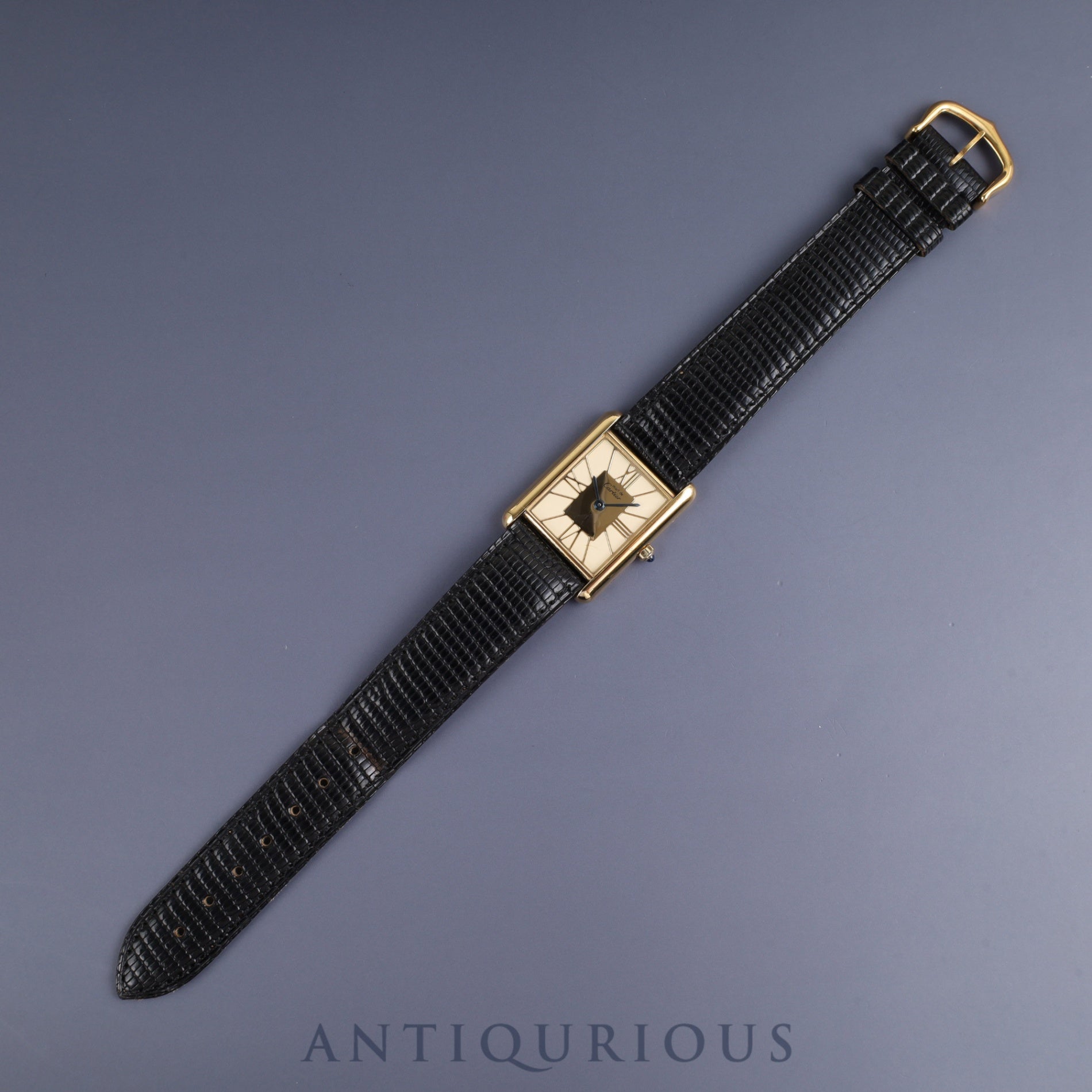 カルティエ マストタンク LM 6 81006 クォーツ Cal.81 SV925 純正革ベルト(使用感あり)純正尾錠(GP) クロワゾネ文字盤 オーバーホール済み