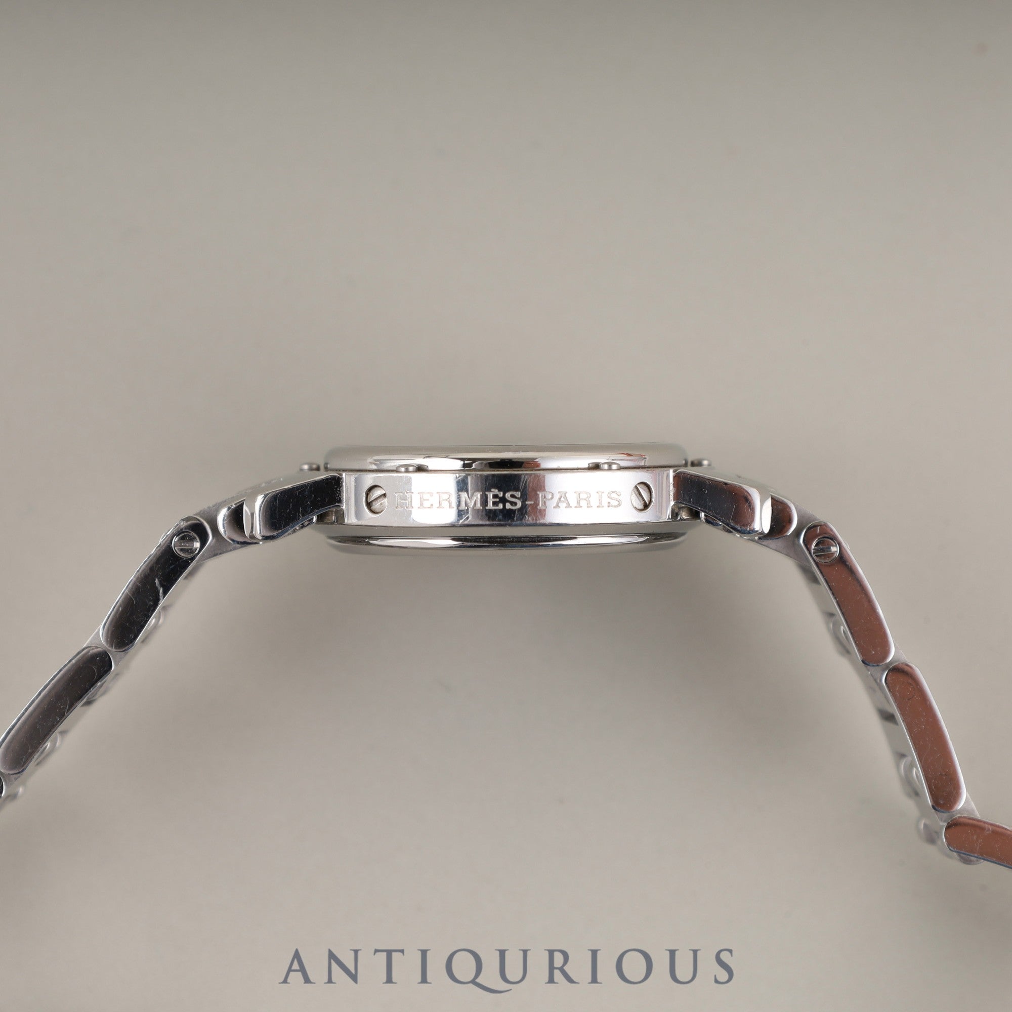 エルメス クリッパー CL4.210 クォーツ SS SS ブルー文字盤 箱 冊子 保証書 オーバーホール済み