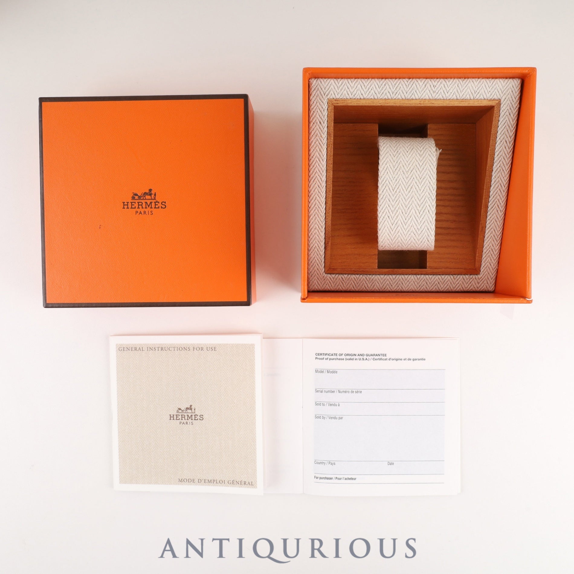 エルメス クリッパー CL4.210 クォーツ SS SS ブルー文字盤 箱 冊子 保証書 オーバーホール済み