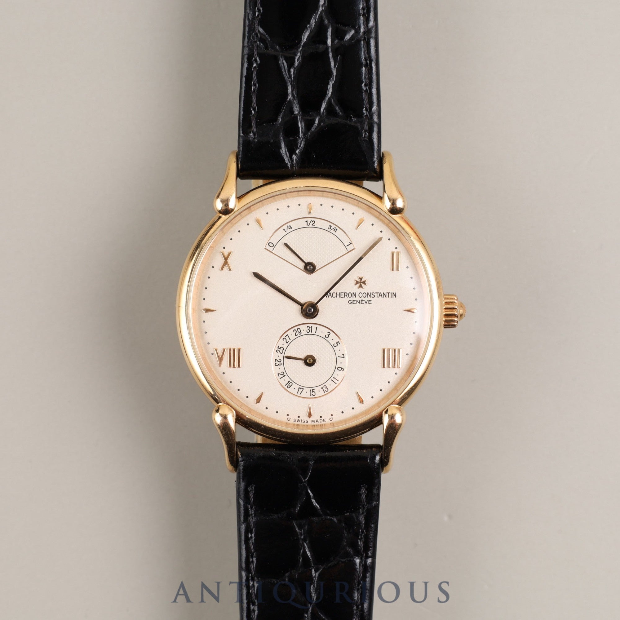 Vacheron Constantin Tour de Ile 48100/000R-3 Automatic Caliber 1190 750PG Leather Strap with Genuine Buckle (750PG) Ivory Dial Overhauled