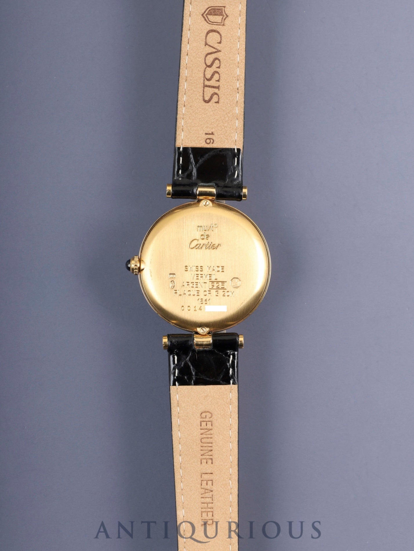 カルティエ マスト ヴァンドーム VLC LM 1861 クォーツ Cal.90 SV925 革 純正尾錠(GP)飛びアラビアCC文字盤 オーバーホール済み