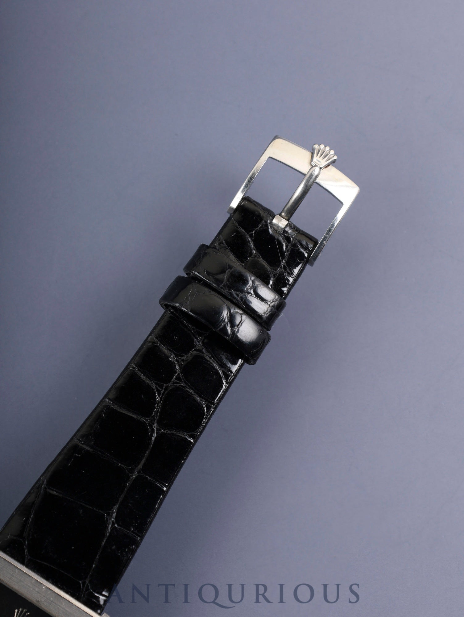 Rolex Cellini 4014 Manual Winding Caliber 1600 750WG Leather Strap with Genuine GP Buckle Black Dial No. 33 (1971) Overhauled