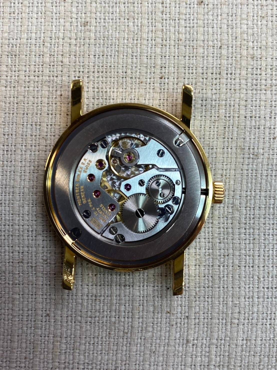 Rolex Cellini 5115/8 Manual Winding Cal.1602 Black Dial 31.8mm YG Leather K Serial (2001) Box Warranty