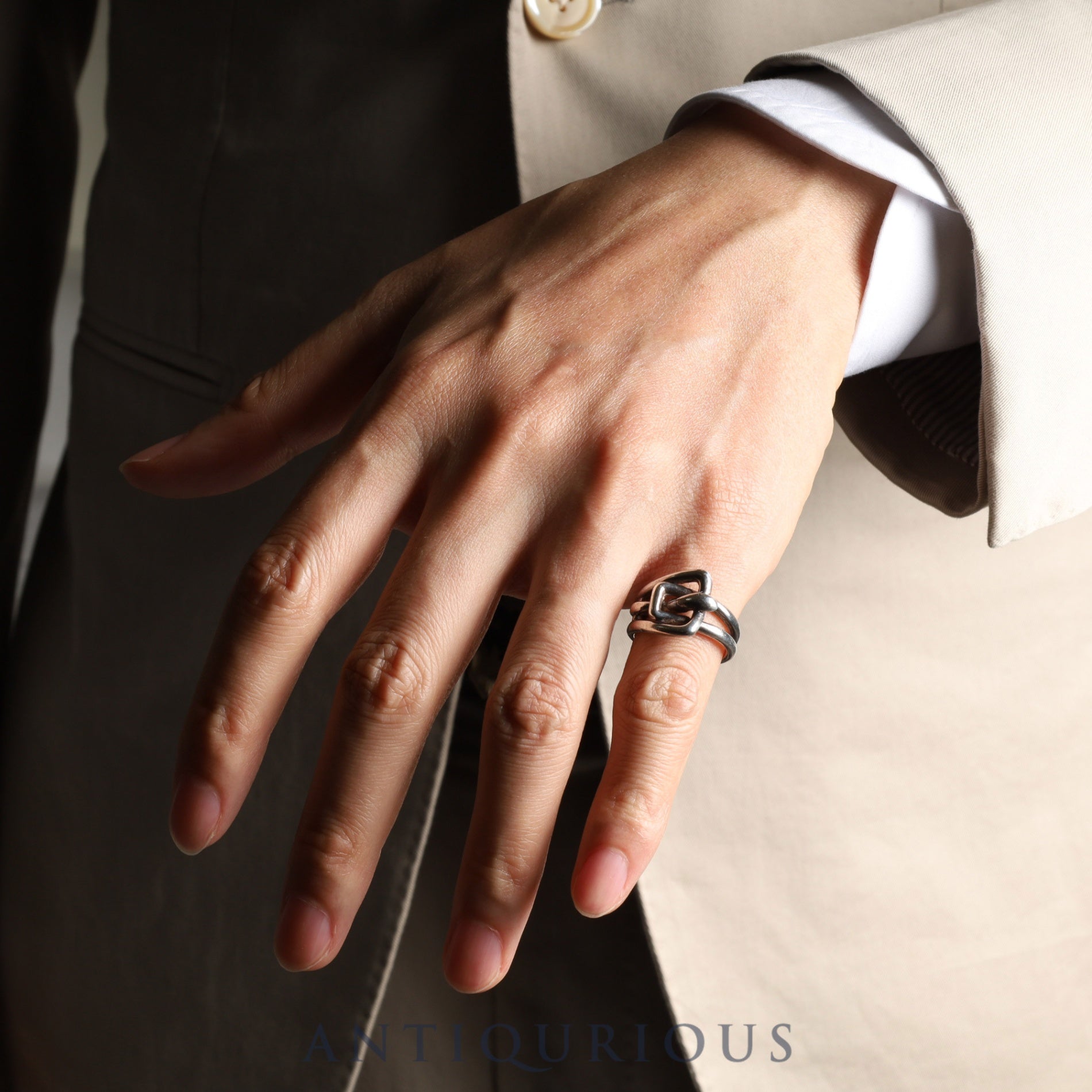 Hermes ring, vintage belt motif, SV925, size 9-9.5