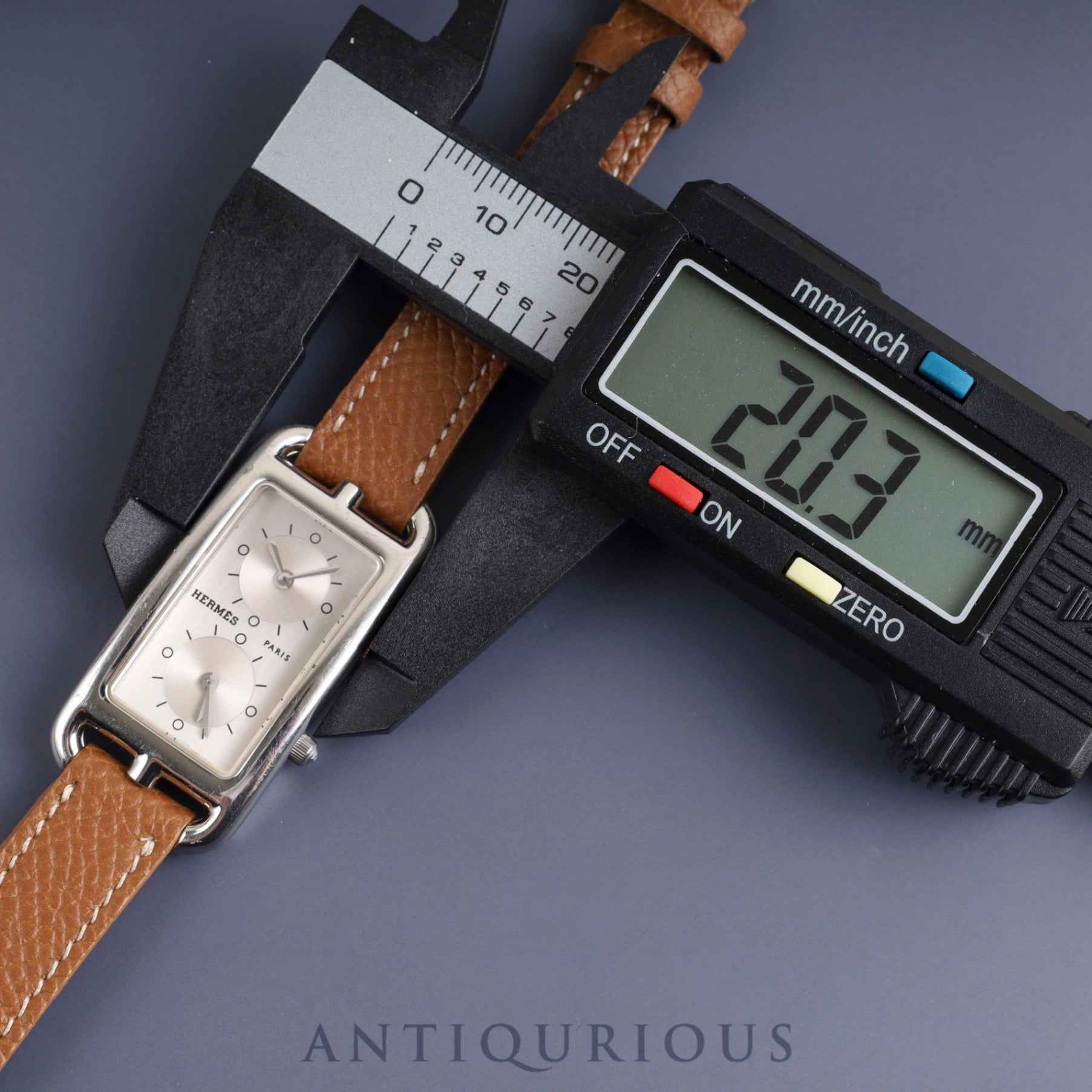 Hermes Cape Cod Dezone CC3-210 Quartz Cal.E01001 SS Leather Genuine Buckle (SS) Silver Dial Overhauled