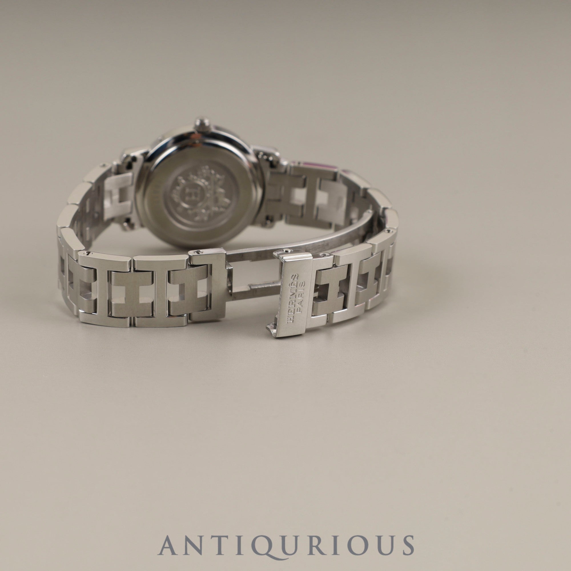 エルメス クリッパー CL4.210 クォーツ SS SS グレー文字盤 箱 保証書 冊子 オーバーホール済み