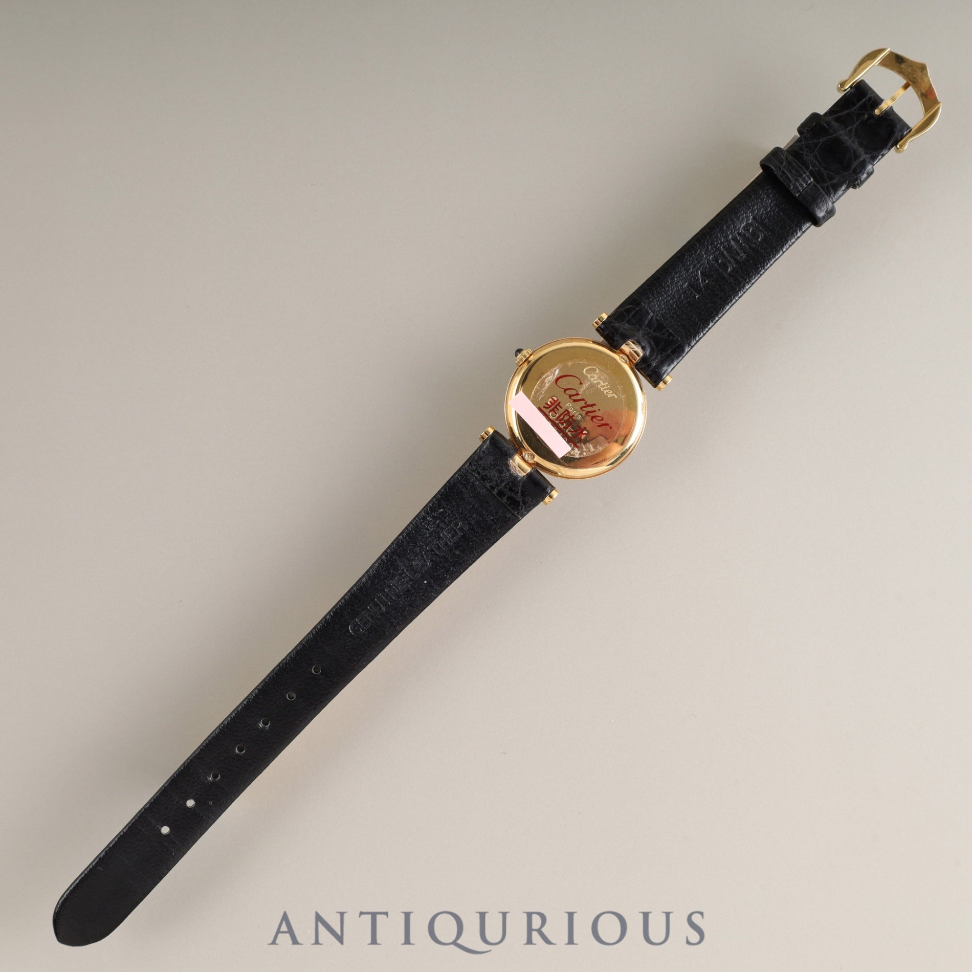 カルティエ ヴァンドーム VLC SM 84734553 / 81002 クォーツ Cal.81 750 革 純正尾錠(GP)ホワイトローマン文字盤 オーバーホール済み