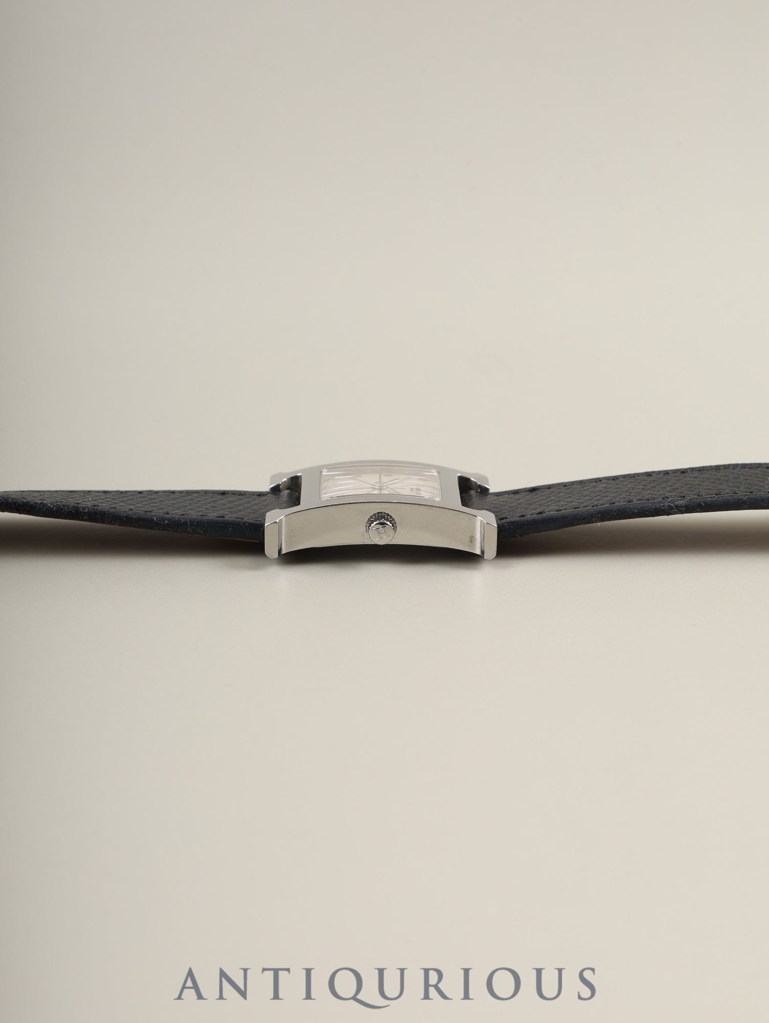 Hermès H Watch Double Tour HH1.210 Quartz Caliber 901.001 Stainless Steel with Genuine Leather Strap (T Stamp: 2015) and Genuine Buckle (SS). White Dial. Includes Box, Warranty Card, and Booklet. Overhauled.