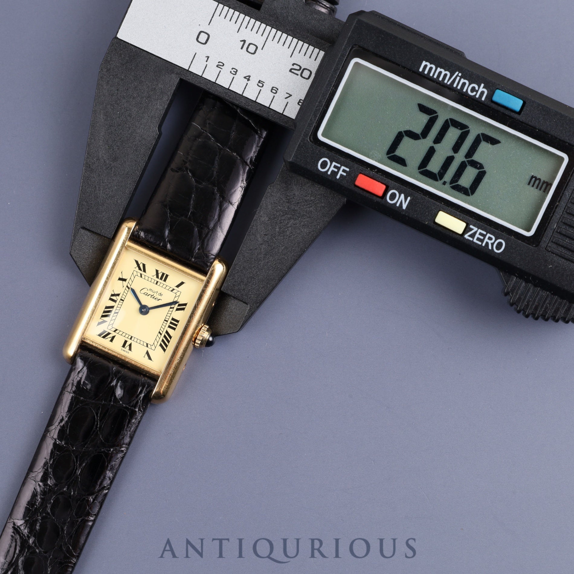 カルティエ マストタンク SM W1003153 / 1613 クォーツ Cal.057 SV925 革 純正尾錠(GP) ローマンアイボリー文字盤 1980年代半ば~1994年頃 オーバーホール済み