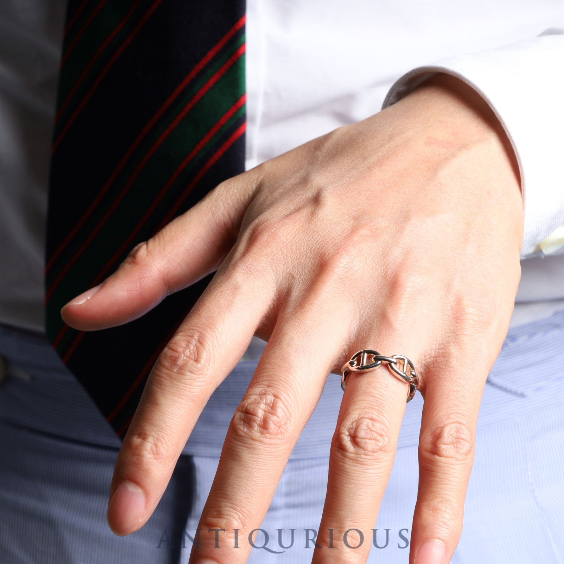 エルメス リング シェーヌダンクル アンシェネ PM SV925 #53 箱 冊子 保証書(2022年) カード 22年刻