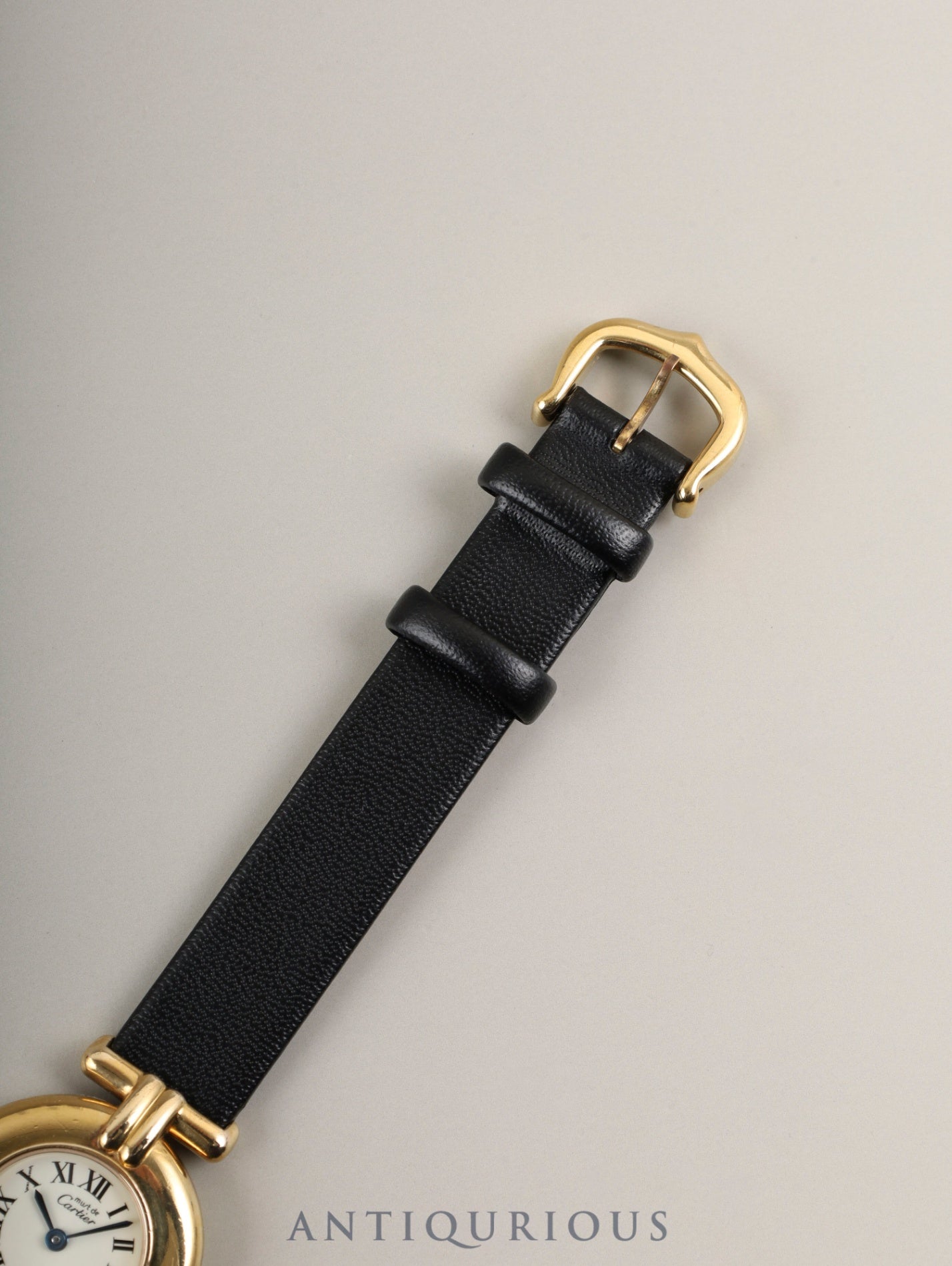Cartier Must Colisee 590002 Quartz Caliber 90 SV925 Leather Strap with Genuine GP Buckle, Ivory Dial, Overhauled