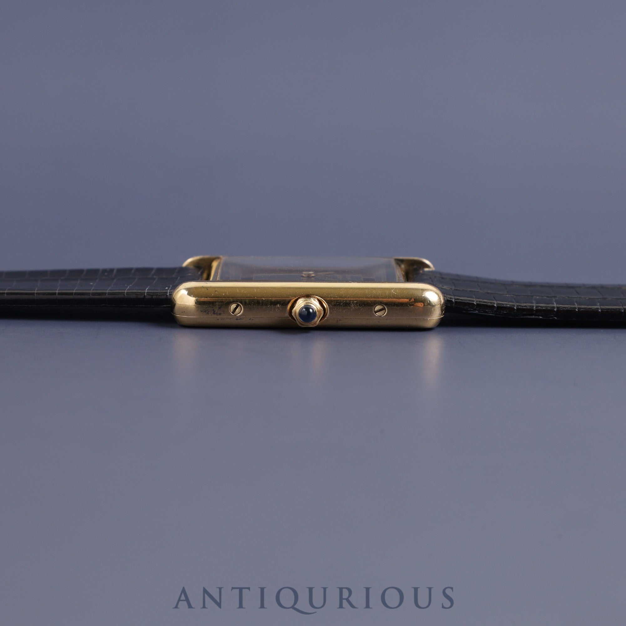 Cartier Must Tank LM 6 81006 Quartz Cal.81 SV925 Leather Genuine Buckle Grey Roman Dial Overhauled