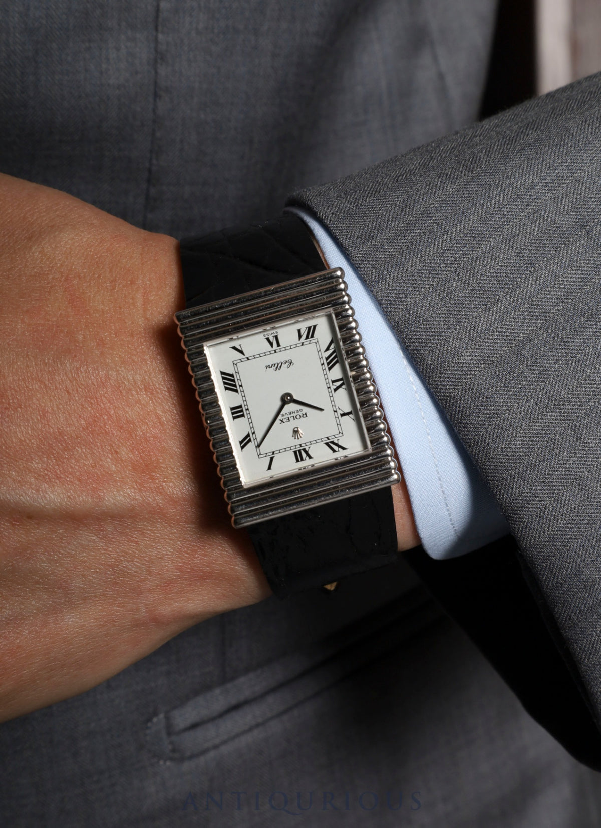 Rolex Cellini 4012 Manual Winding Cal.1600 750WG Leather Original Pin Buckle (SS) White Roman Dial (SWISS marking) 38-series (1973) Overhauled