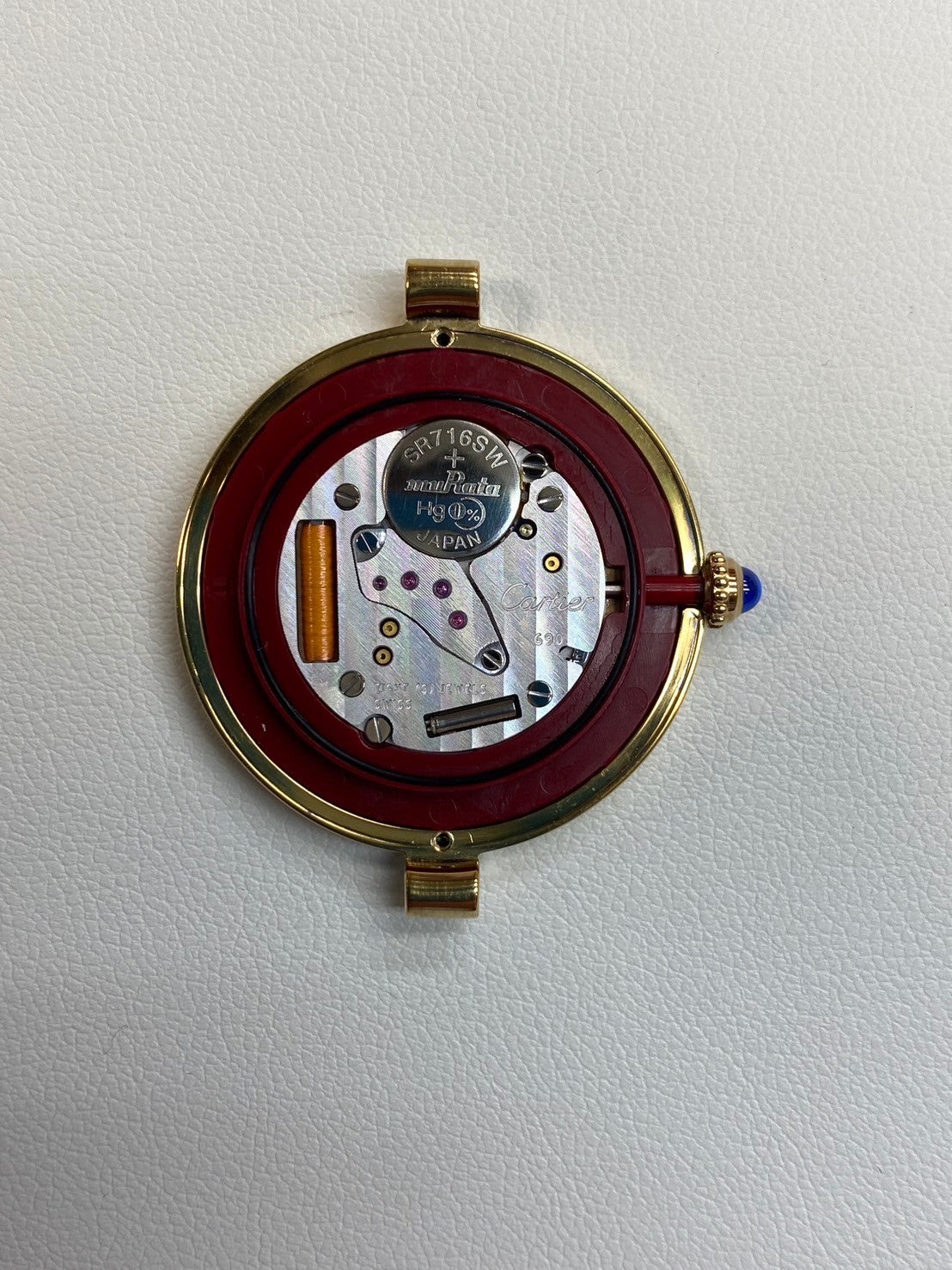 Cartier Must VLC Vendome LM 590003 Quartz Cal.690 SV925 Leather Genuine Buckle (GP) Ivory Dial Overhauled