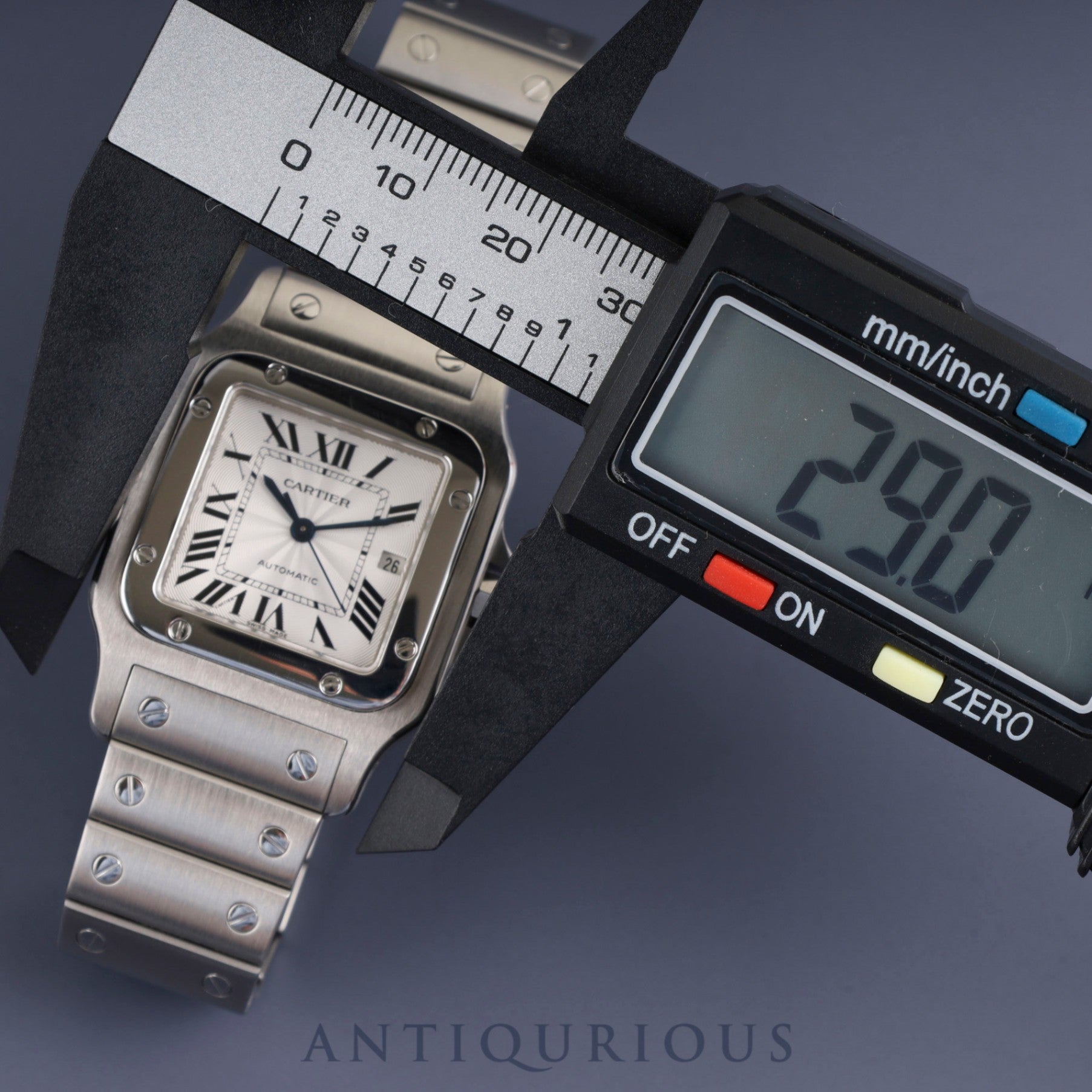 カルティエ サントス ガルベ LM W20055D6 / 2319 自動巻き SS SS シルバーギョーシェ文字盤 カルティエブティックにてコンプリートサービス(フルメンテナンス)済み