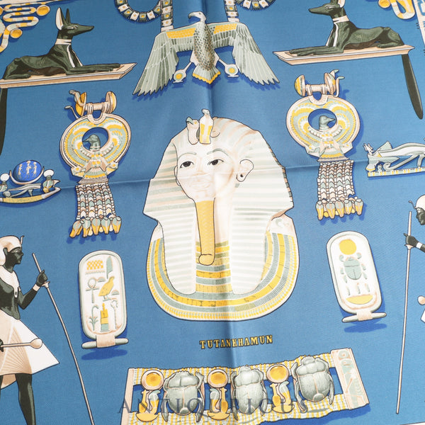 Hermes Scarf Carre 45 Tutankhamun SILK 100%