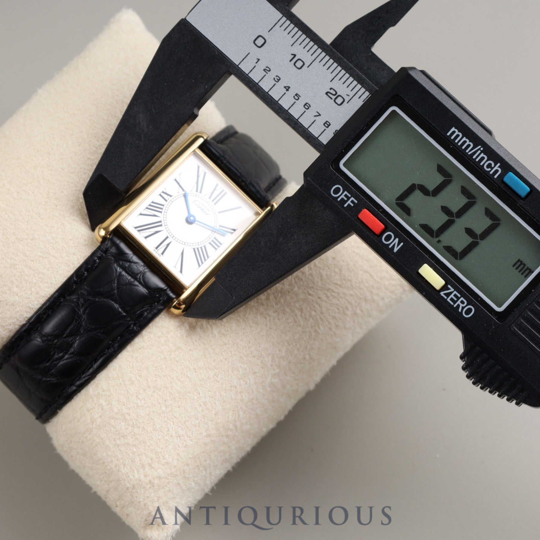 Cartier Must Tank LM QZ Cal.90 W1005654 / 590005 SV925 Leather Genuine Buckle (GP) Opalan Dial Box
