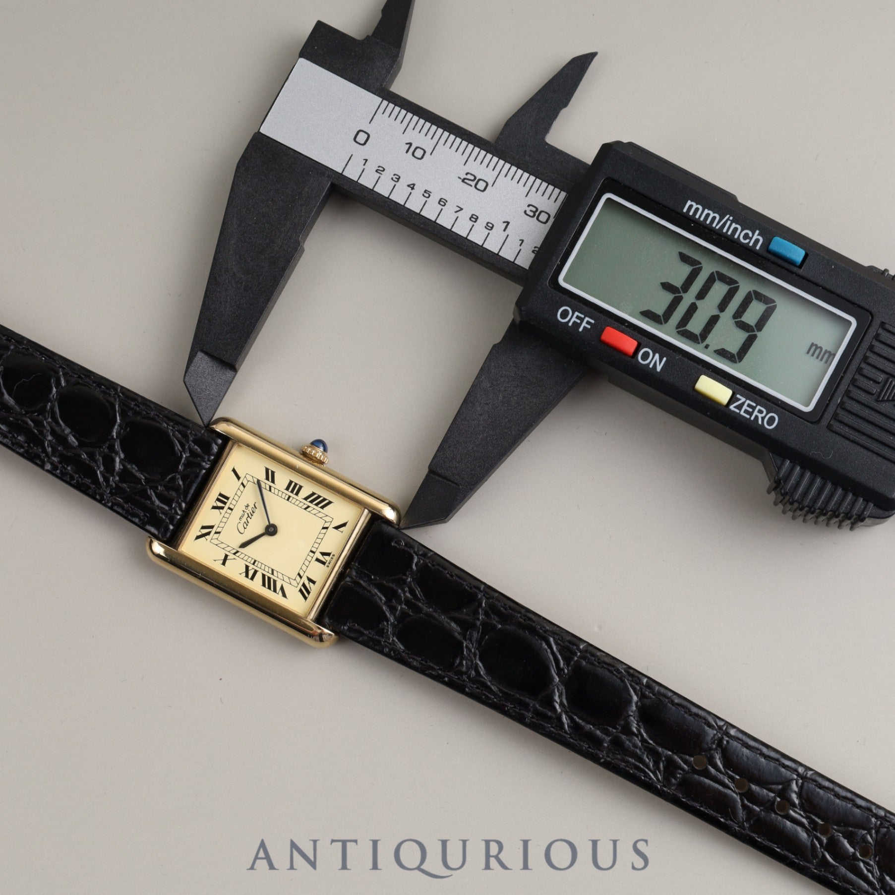 Cartier Must Tank LM Manual Winding 1974213 Cal.78-1 SV925 Genuine Buckle (GP) Ivory Dial Box International Lifetime Warranty (1983)