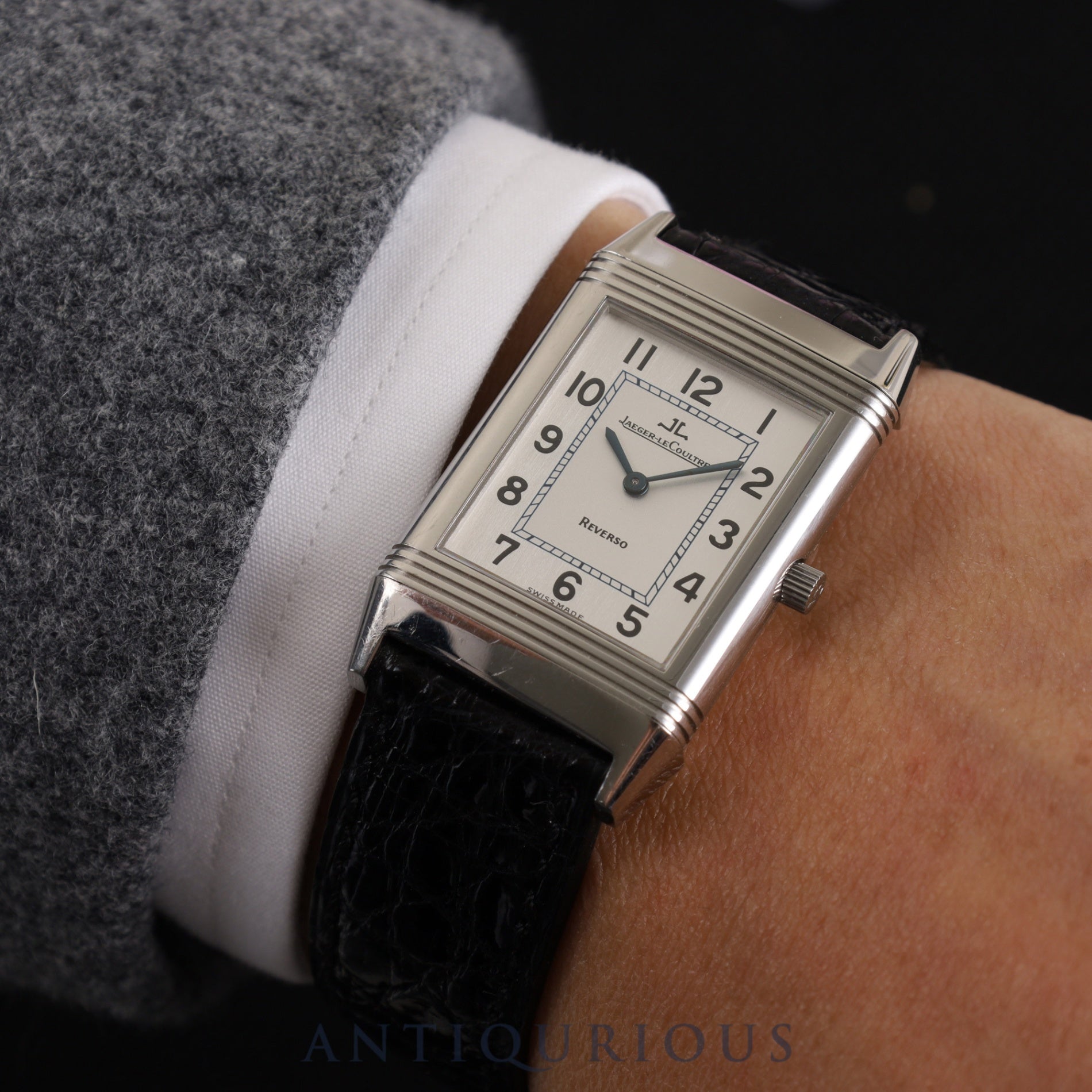 Jaeger-LeCoultre Reverso Classic 250.8.86 Manual winding Cal.846/2 SS Genuine leather strap Genuine buckle (SS) Arabic dial 23 x 38mm Overhauled Case back engraved