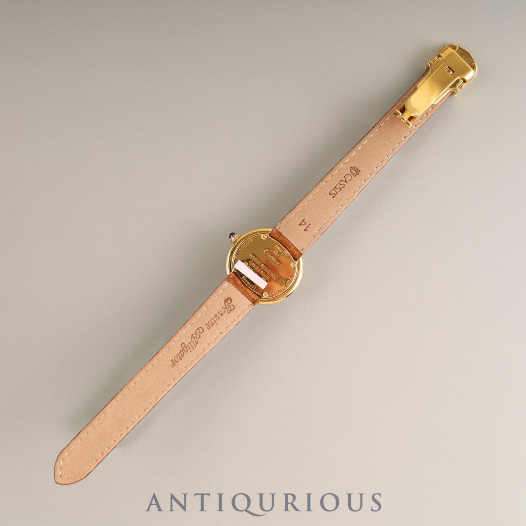 Cartier Must Trinity W1010644 / 2735 Quartz Cal.157 SV925 Leather Genuine D-buckle (GP) Silver Roman dial Overhauled