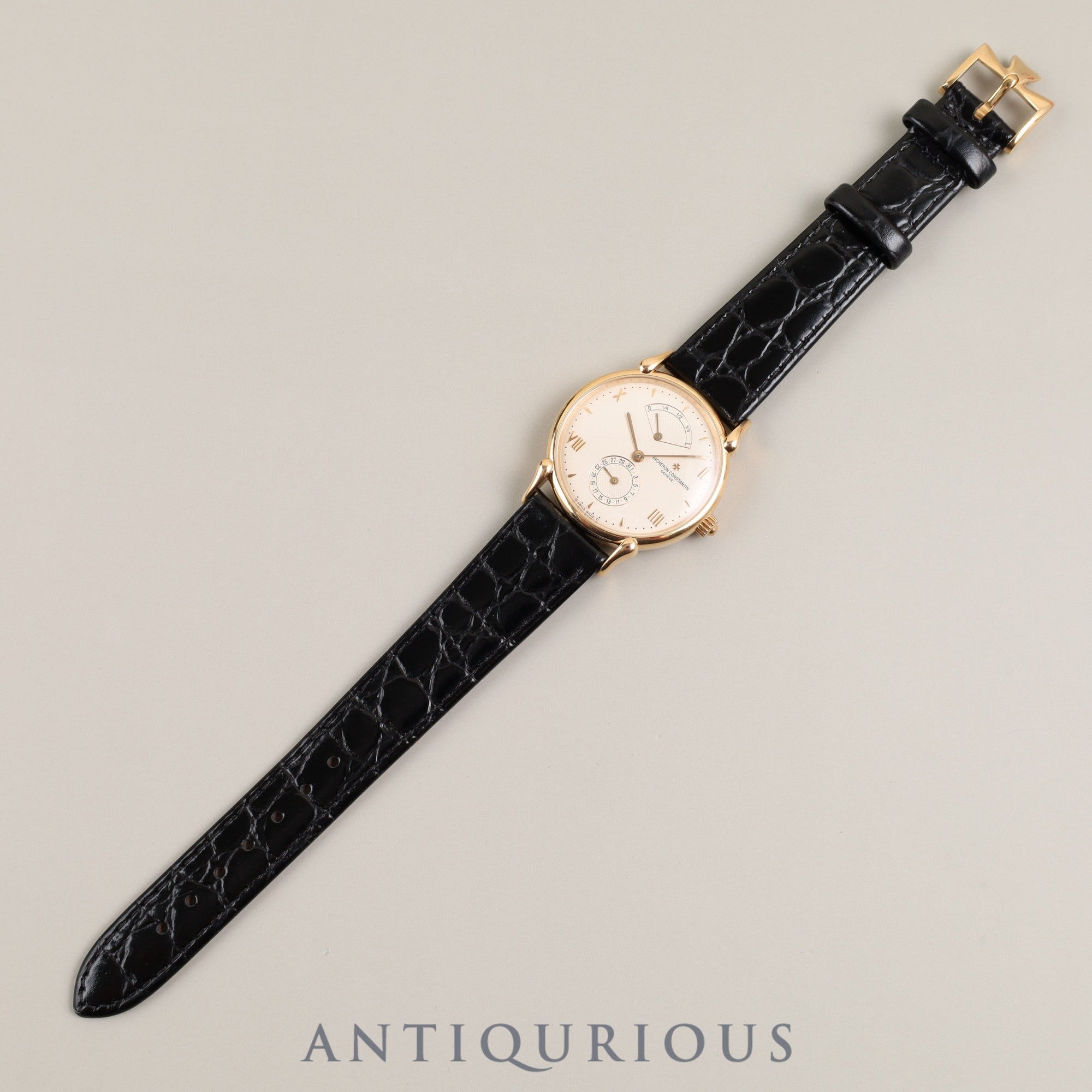 Vacheron Constantin Tour de Ile 48100/000R-3 Automatic Caliber 1190 750PG Leather Strap with Genuine Buckle (750PG) Ivory Dial Overhauled