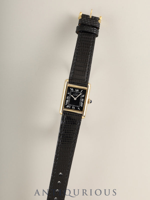 Cartier Must Tank SM Manual winding SV925 Cal.78-1 / 2512-1 SV925 Leather Genuine pin buckle (GP) Black Roman dial (SWISS marking) Overhauled