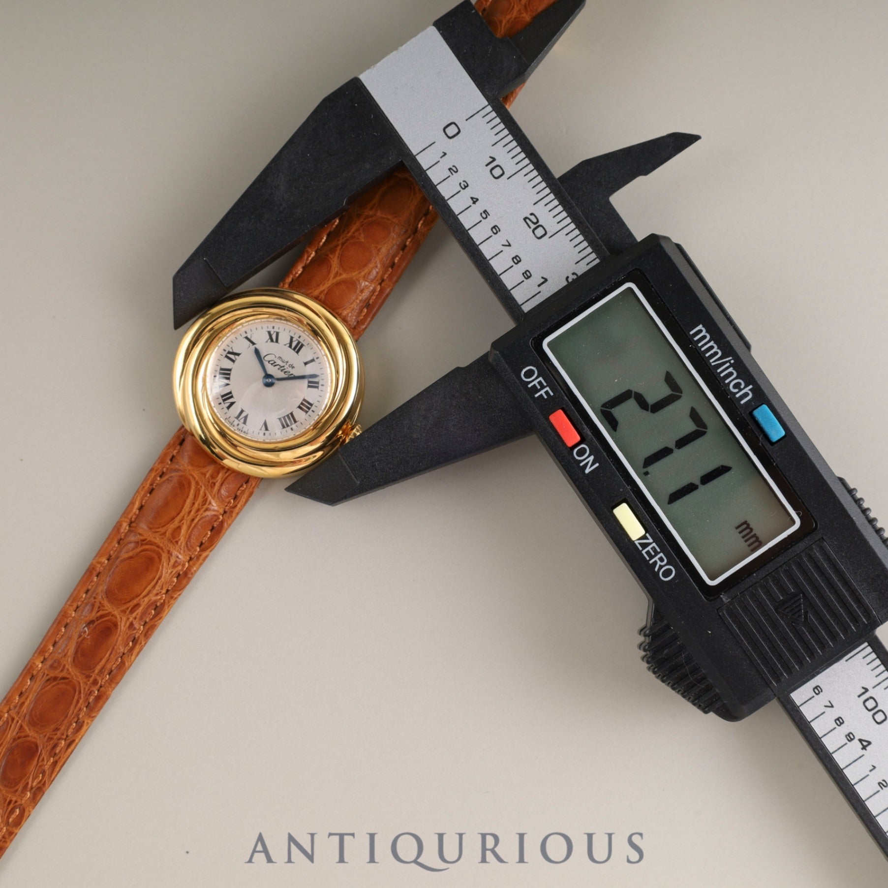 Cartier Must Trinity W1010644 / 2735 Quartz Cal.157 SV925 Leather Genuine D-buckle (GP) Silver Roman dial Overhauled