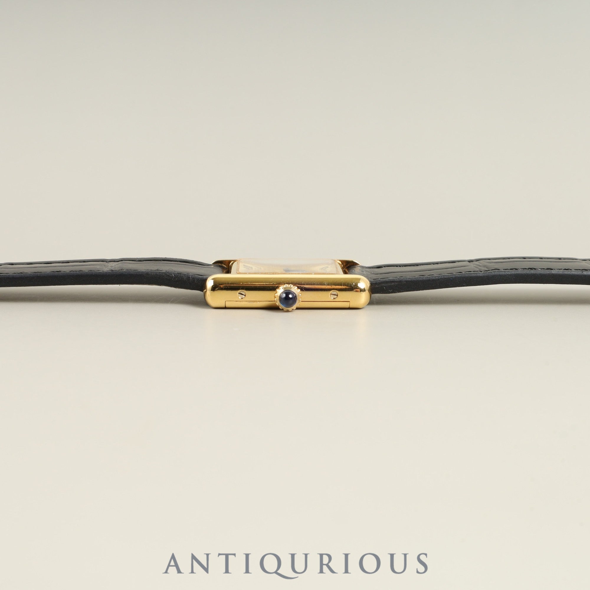 Cartier Must Tank SM Manual winding Cal.78-1 SV925 Leather Genuine buckle (GP) Ivory Roman dial Overhauled