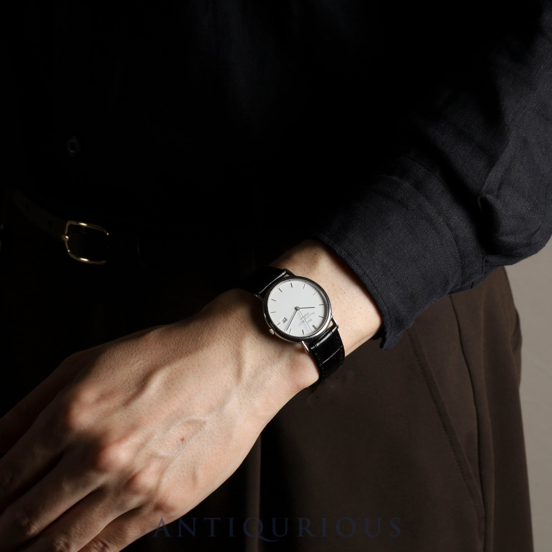 IWC Sea Portofino 3331 Quartz Movement, Caliber IWC2210, Stainless Steel, Leather Strap, Genuine Stainless Steel Buckle, White Dial, Overhauled