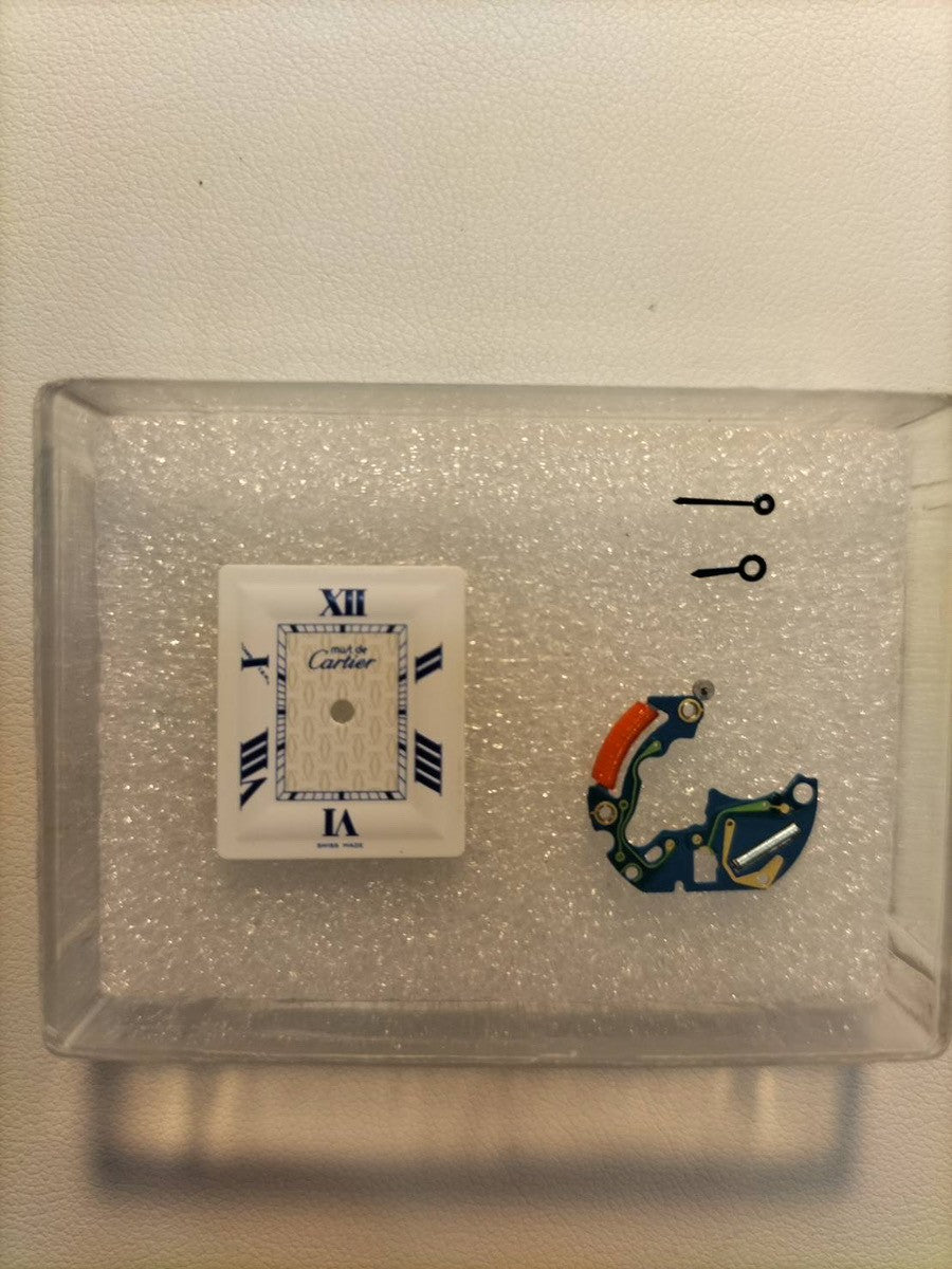 Cartier Must Tank MM W1014054 / 2416 Quartz Caliber 057 SV925 Leather Strap with Genuine D-Clasp (Stainless Steel) White Roman Dial (SWISS MADE) Overhauled