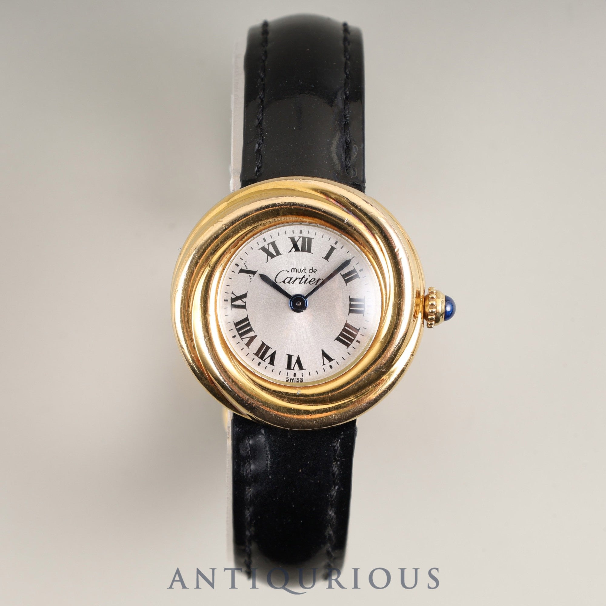 カルティエ マストトリニティ 2735 クォーツ Cal.157.06 SV925 純正革ベルト 純正Dバックル(GP) シルバーローマン文字盤 オーバーホール済み
