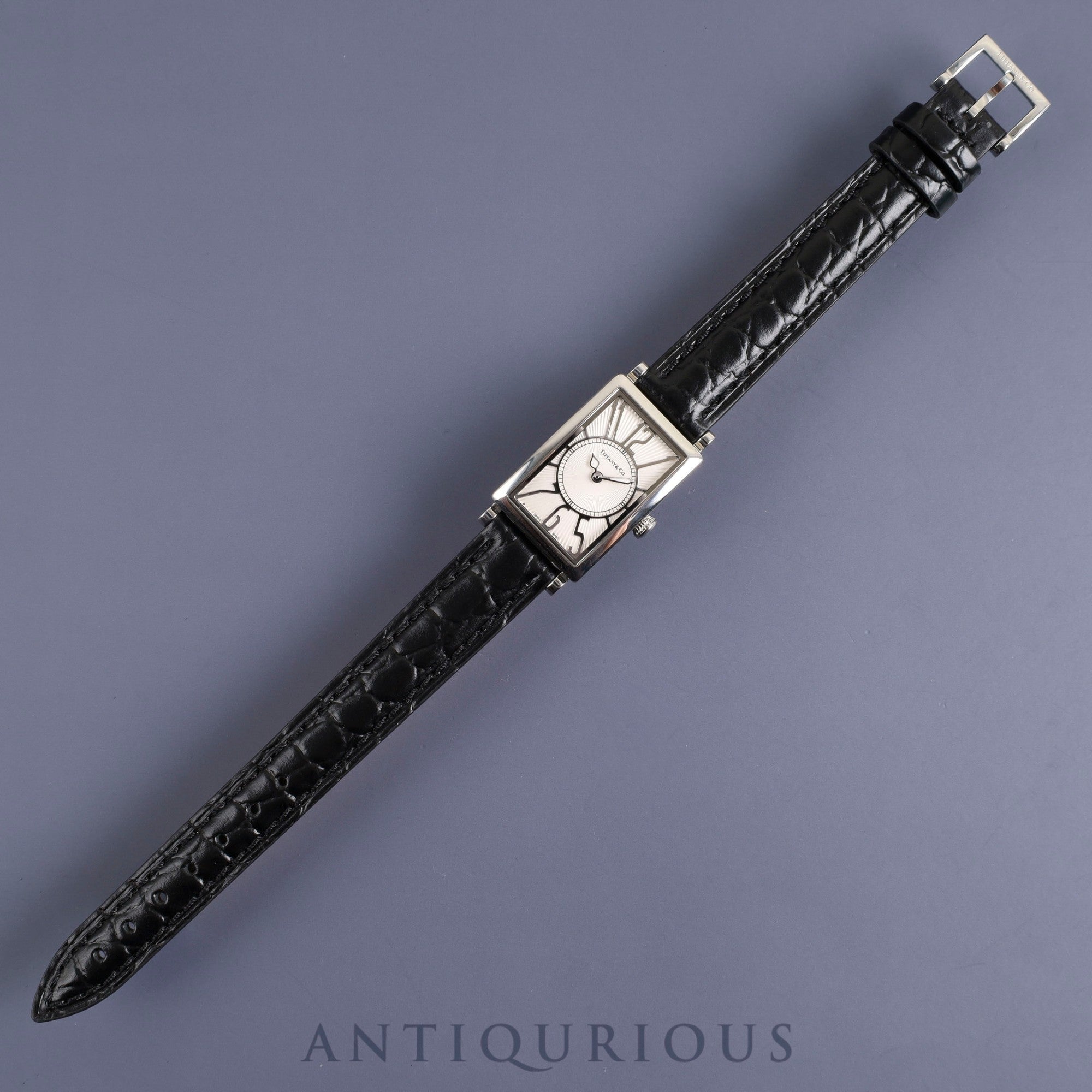 ティファニー ギャラリー Z3000.10.10A21A68A クォーツ Cal.976.001 SS 革 純正バックル(SS)シルバー文字盤 箱 保証書(2013年)オーバーホール済み