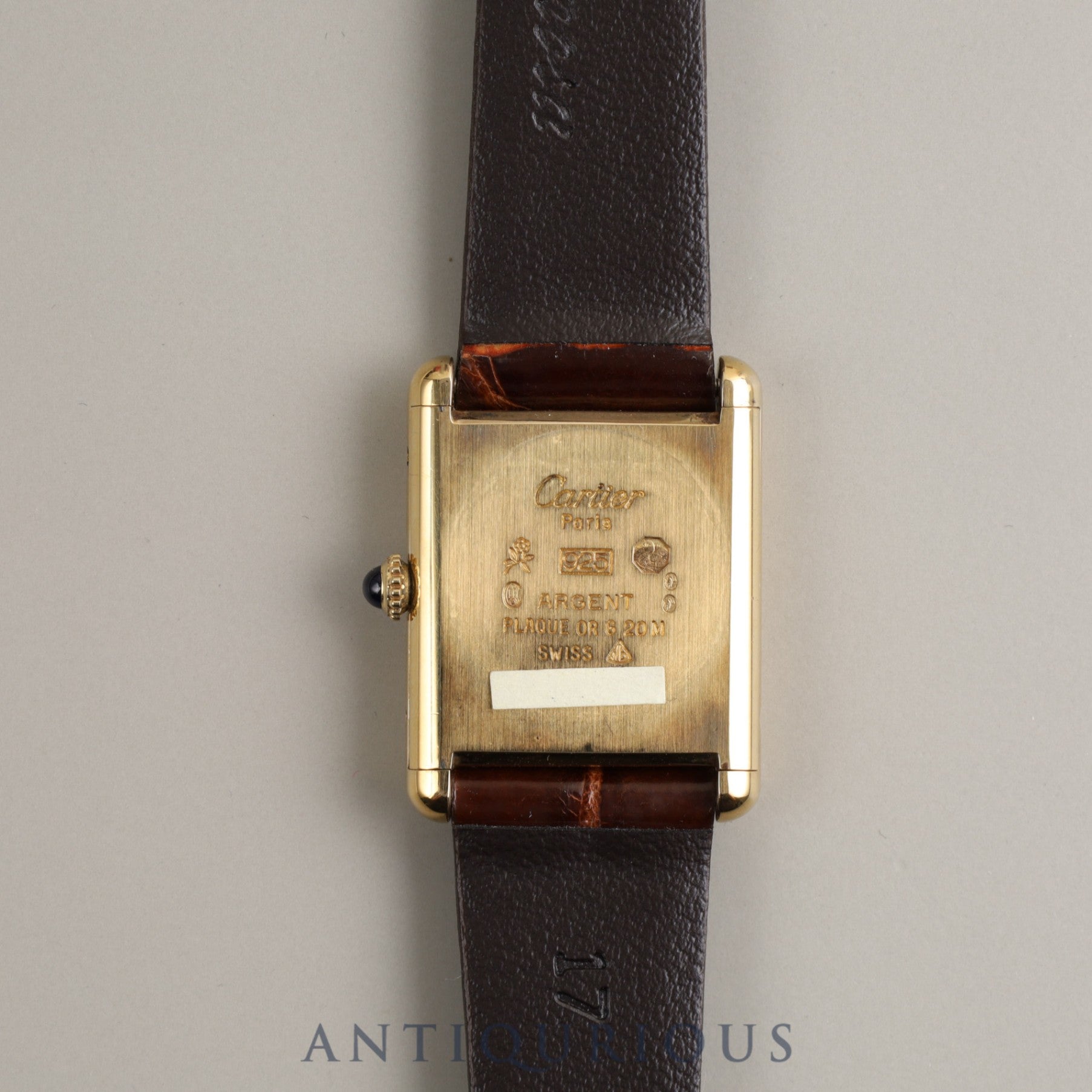 Cartier Must Tank LM Manual Winding Cal.78-1 SV925 Leather Ivory Dial Box Warranty (1982)