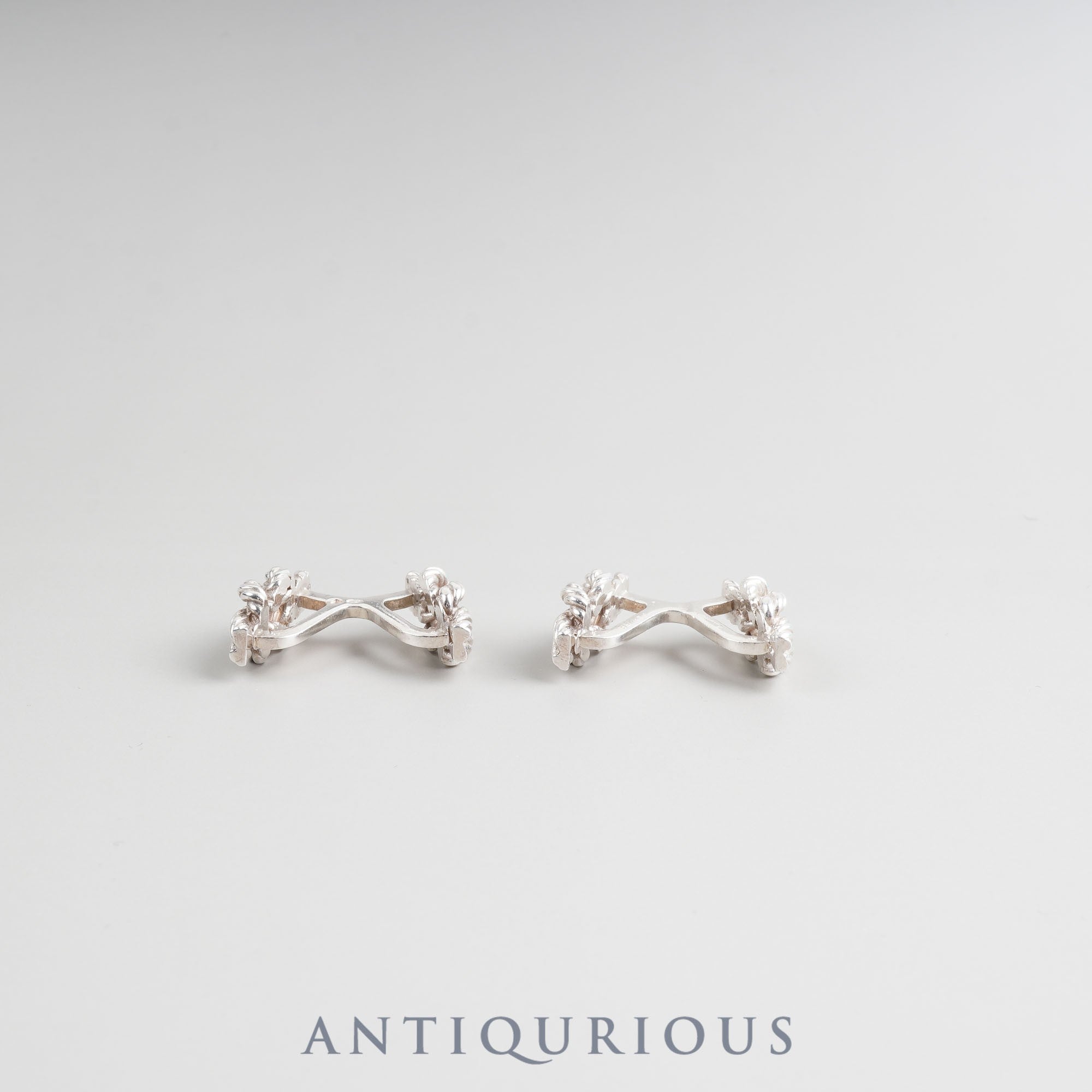 Hermes Cufflinks Rope Motif Vintage SV800 Hallmark Crab