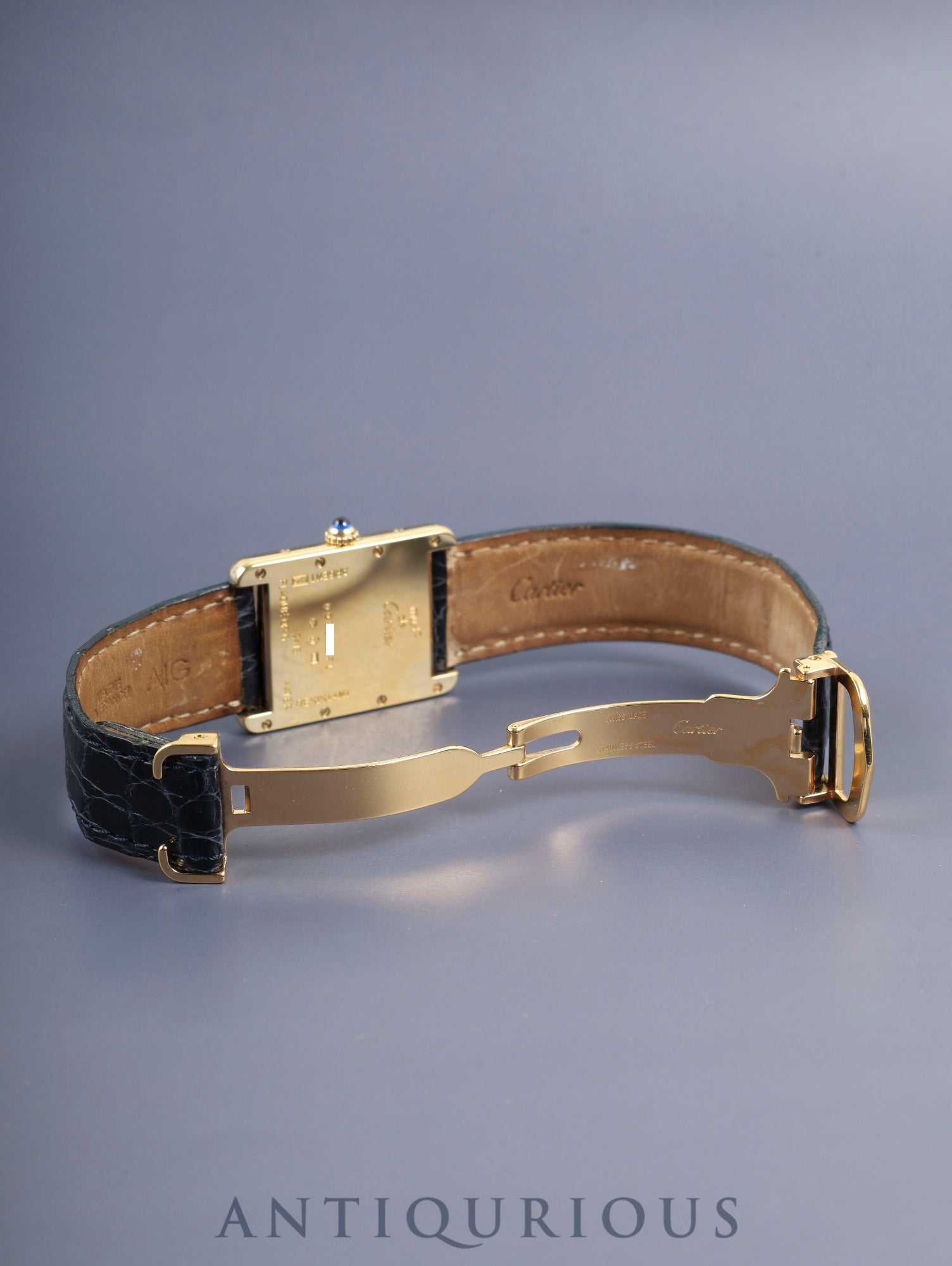 カルティエ マストタンク GM(XL)2413 クォーツ Cal.87 SV925 純正革ベルト 純正Dバックル(GP) テレフォンアラビア文字盤(SWISS MADE表記) 箱 カルティエブティックにてコンプリートサービス済み