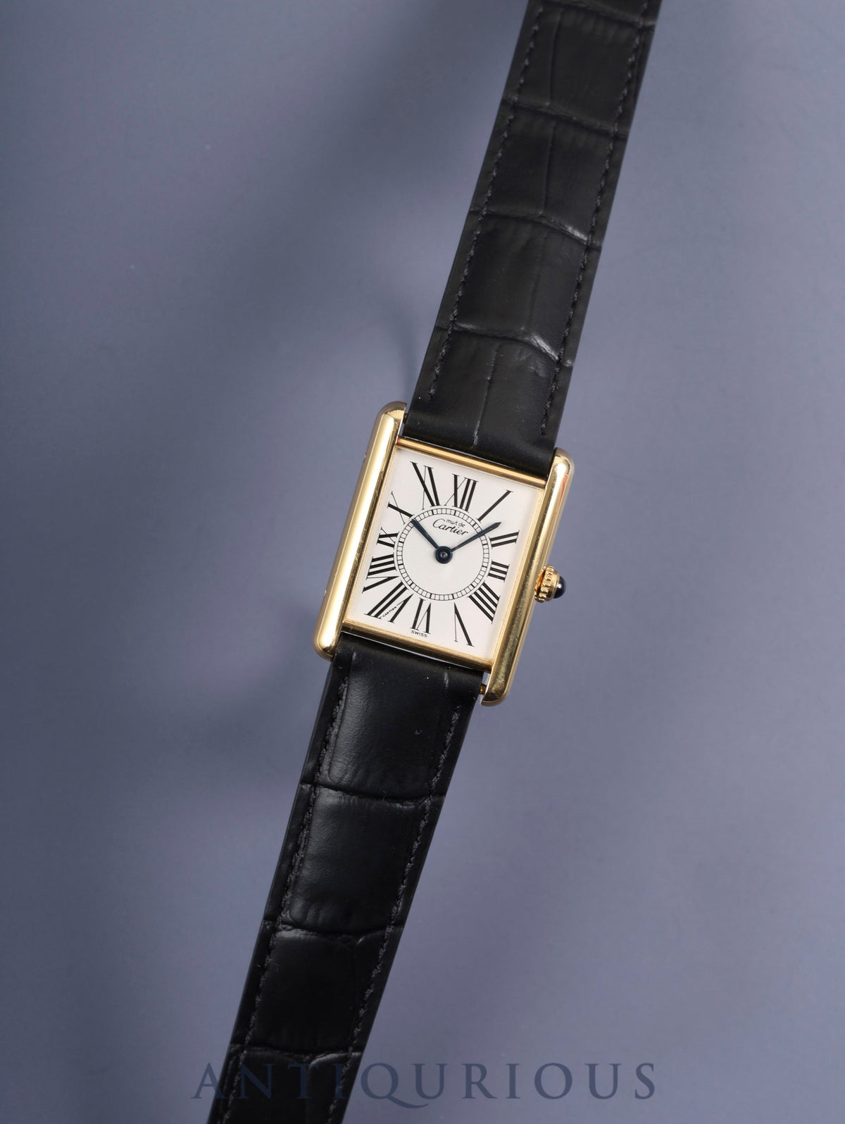 Cartier Must Tank LM 590005 Quartz Cal. 690 SV925 Leather Genuine D-buckle (GP) Opalescent Dial Box Booklet Warranty (1996) Overhauled