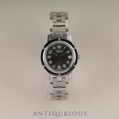 Hermes Clipper CL4.210 Quartz Stainless Steel Watch with Gray Dial, Box, Warranty Card, and Booklet, Overhauled