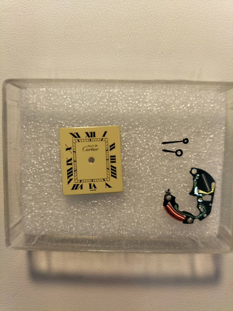 カルティエ マストタンク SM 5057001 クォーツ Cal.057 SV925 革 純正尾錠(GP)アイボリーローマン文字盤 オーバーホール済み