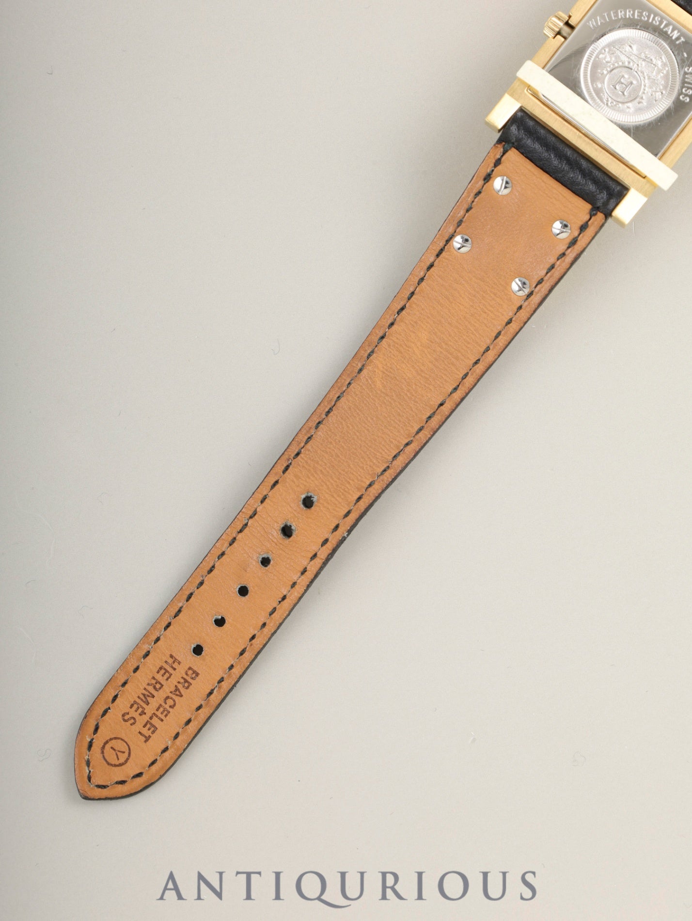 エルメス メドール 11.01 クォーツ Cal.976.001 GP 純正革ベルト(◯Y刻印:1995年) 純正ピンバックル(GP) ホワイト文字盤 箱 冊子 タグ 保証書(1995年)オーバーホール済み