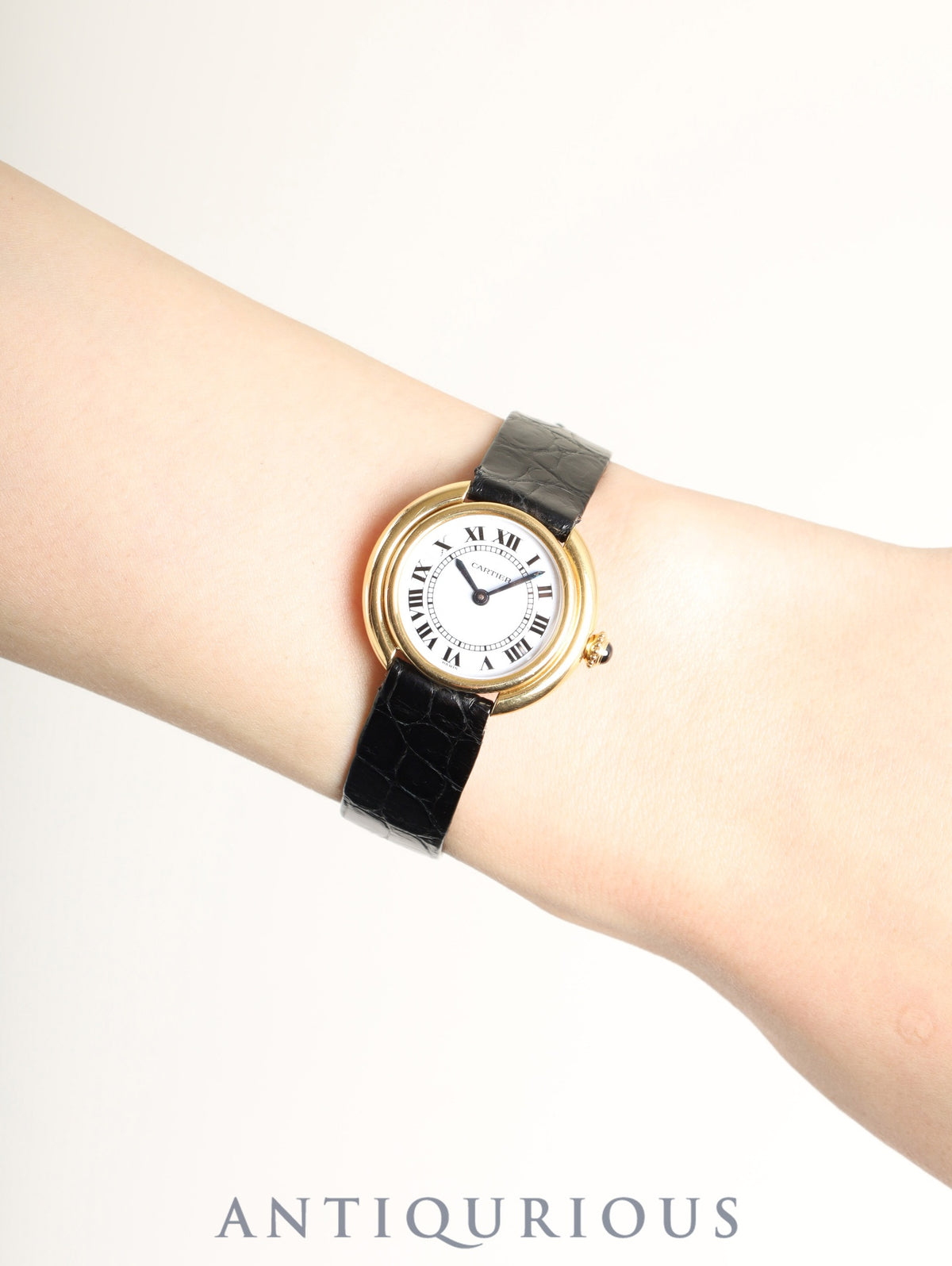 Cartier Vendôme Ellipse VLC SM 6708 Manual Winding 750YG Genuine Leather Strap Genuine Pin Buckle (750YG) White Roman Dial (PARIS Inscription) Warranty Card Overhauled