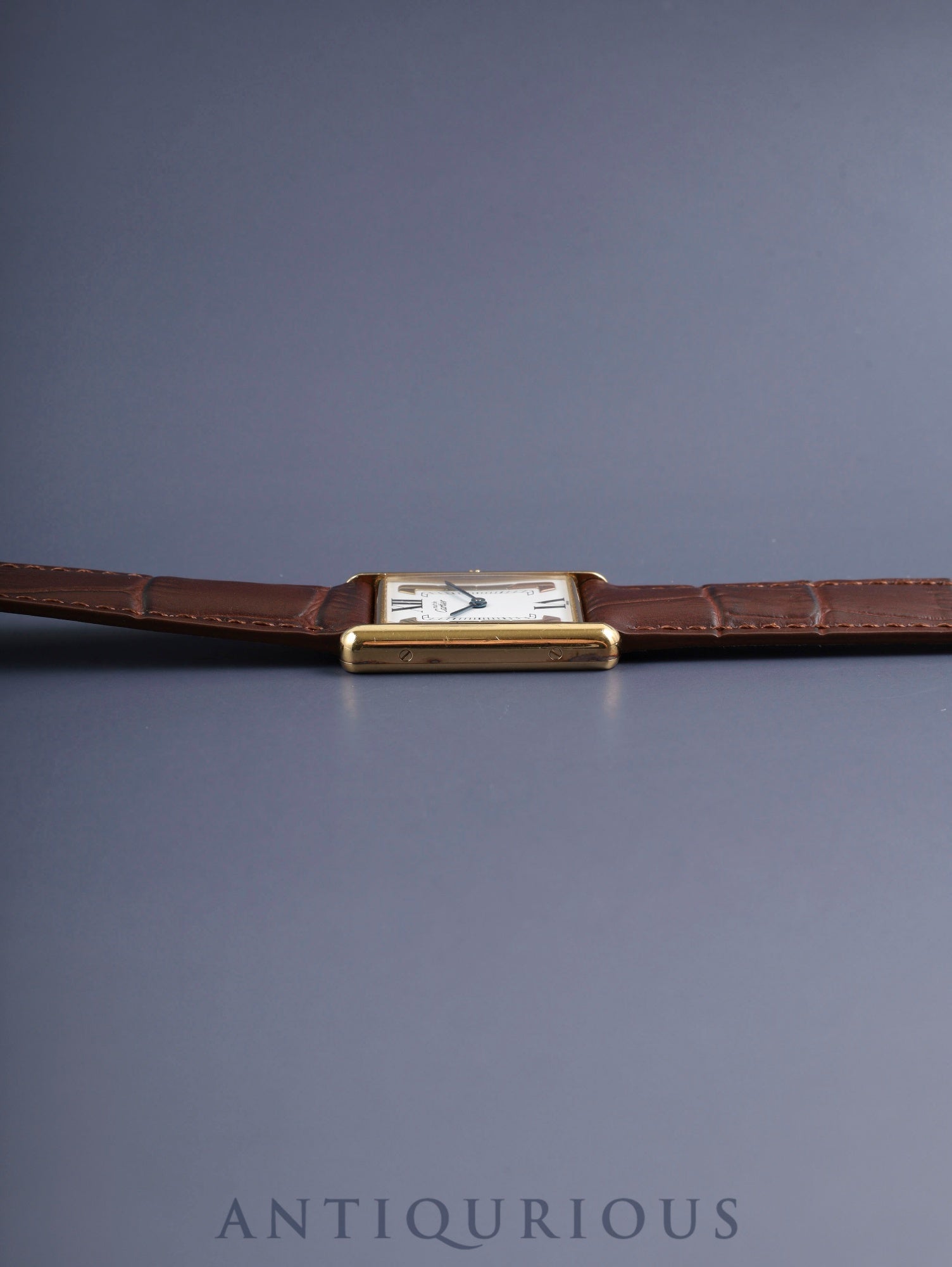 カルティエ マストタンク LM 590005 クォーツ Cal.- SV925 革 純正Dバックル(GP)サイドトリニティ文字盤(SWISS表記)カルティエブティックにてコンプリートサービス済み