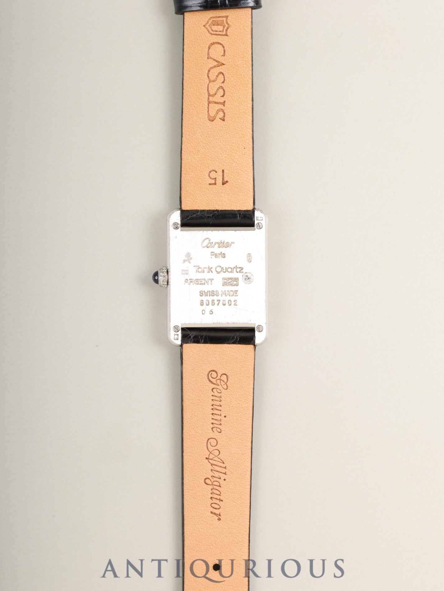 Cartier Must Tank SM W1001543 / 6057002 Quartz Cal.057 SV925 Leather Genuine Pin Buckle (SS) White Roman Dial (SWISS marking) Overhauled