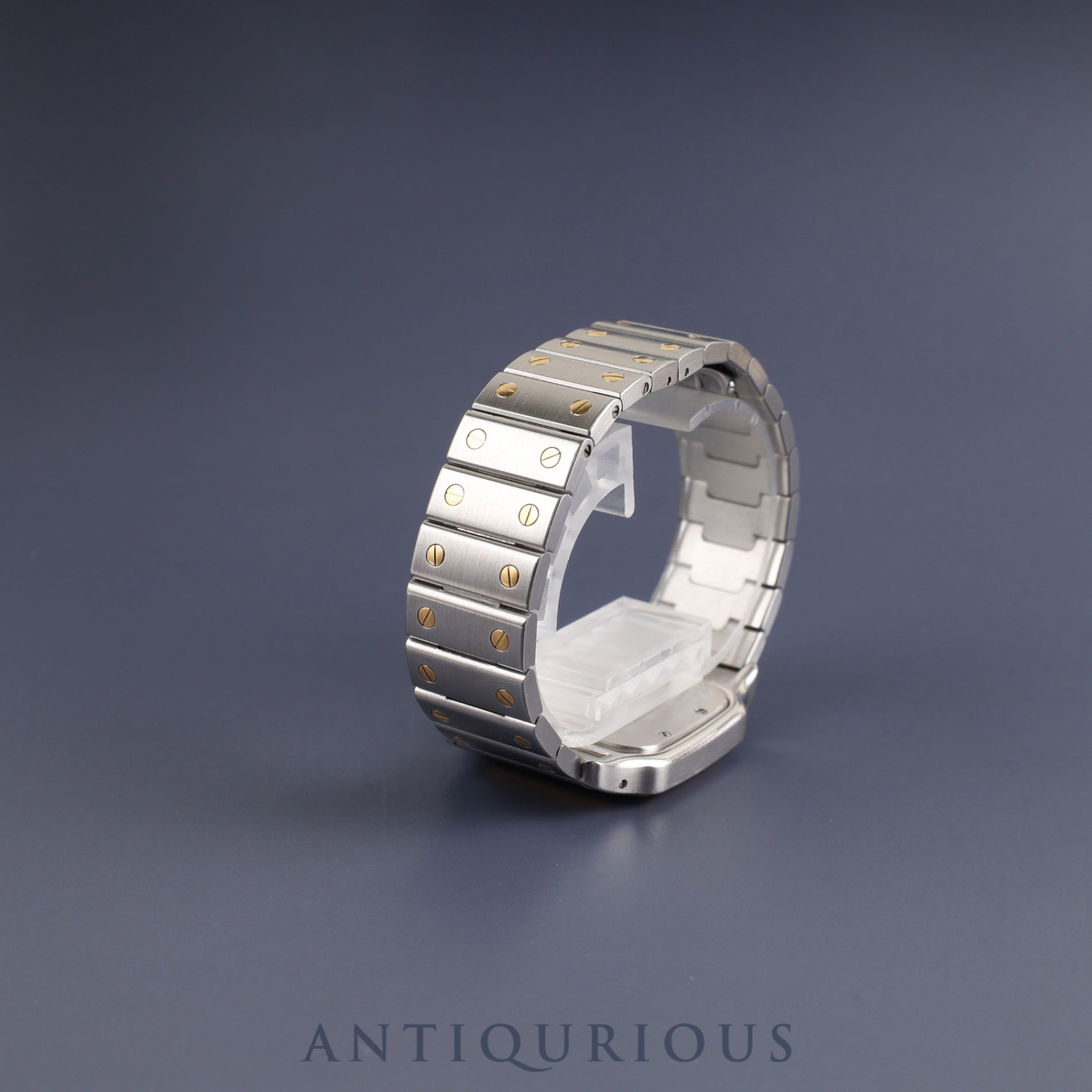 Cartier Santos Galbee LM W20011C4 / 1566 Quartz Caliber 687 Stainless Steel/Yellow Gold Ivory Roman Dial Overhauled