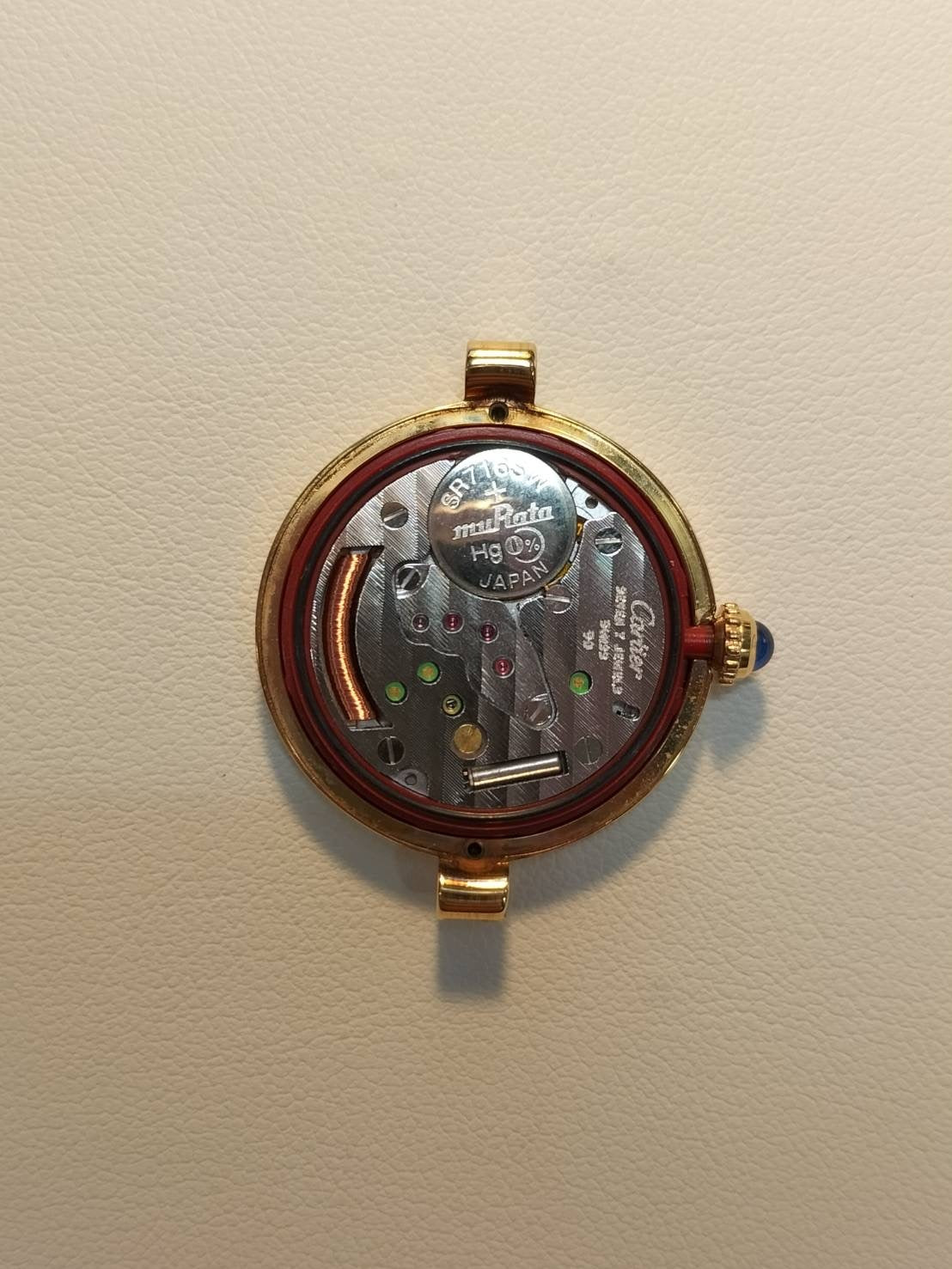 Cartier Must Vendome VLC SM 590004 Quartz Cal.90 SV925 Leather Genuine D Buckle (GP) Trinity Dial Booklet Overhauled