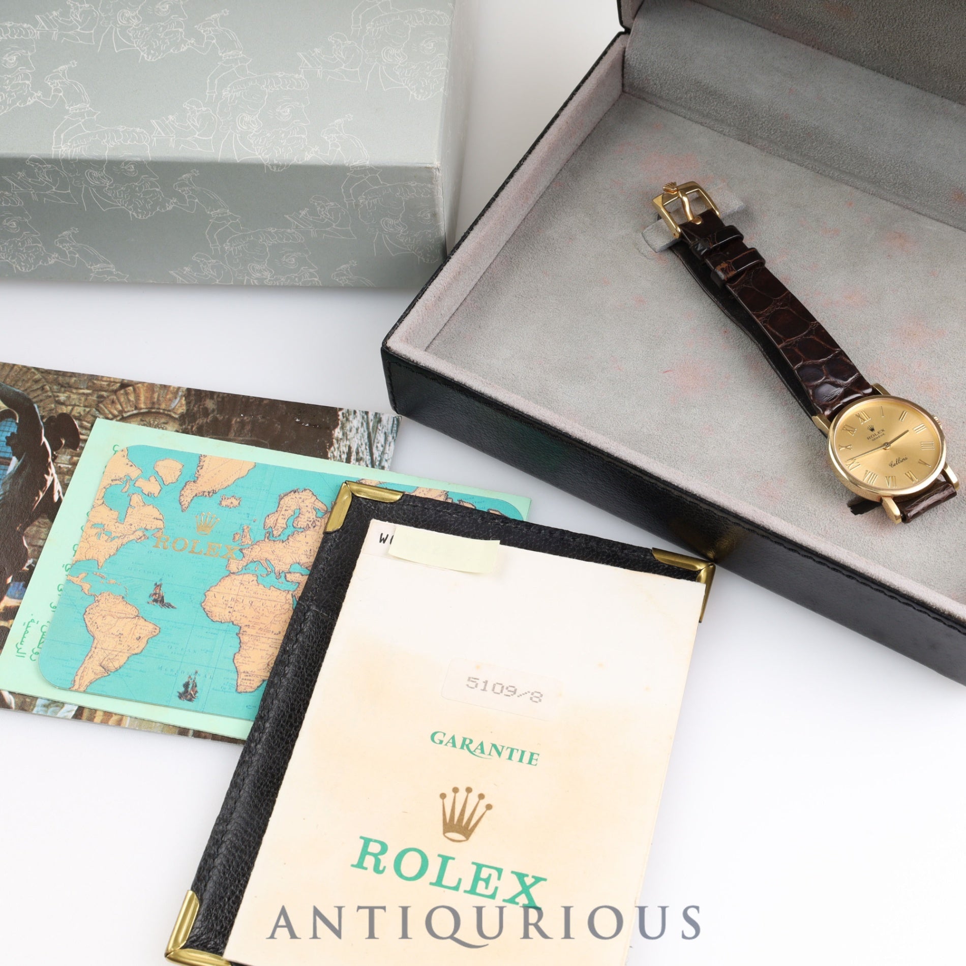 ロレックス チェリーニ 5109 手巻き YGケース 純正尾錠 ゴールド文字盤 W番(1994年~1995年)箱 保証書