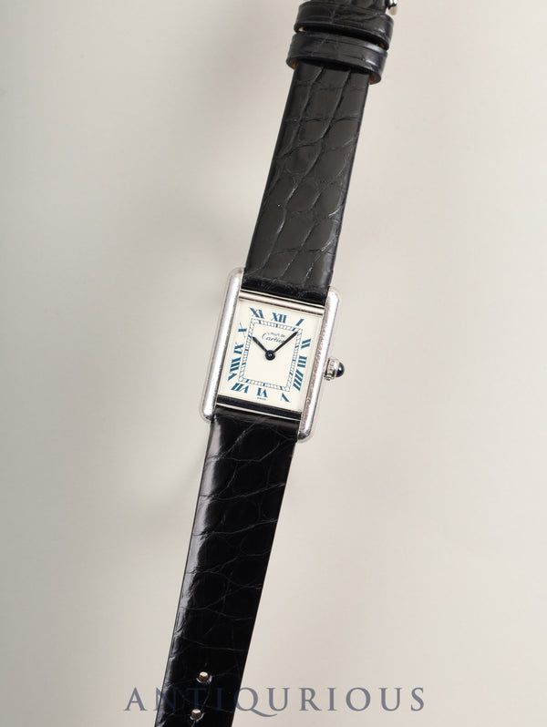 カルティエ マストタンク SM W1001543 / 6057002 クォーツ Cal.057 SV925 革 純正ピンバックル(SS)ホワイトローマン文字盤 (SWISS表記) オーバーホール済み