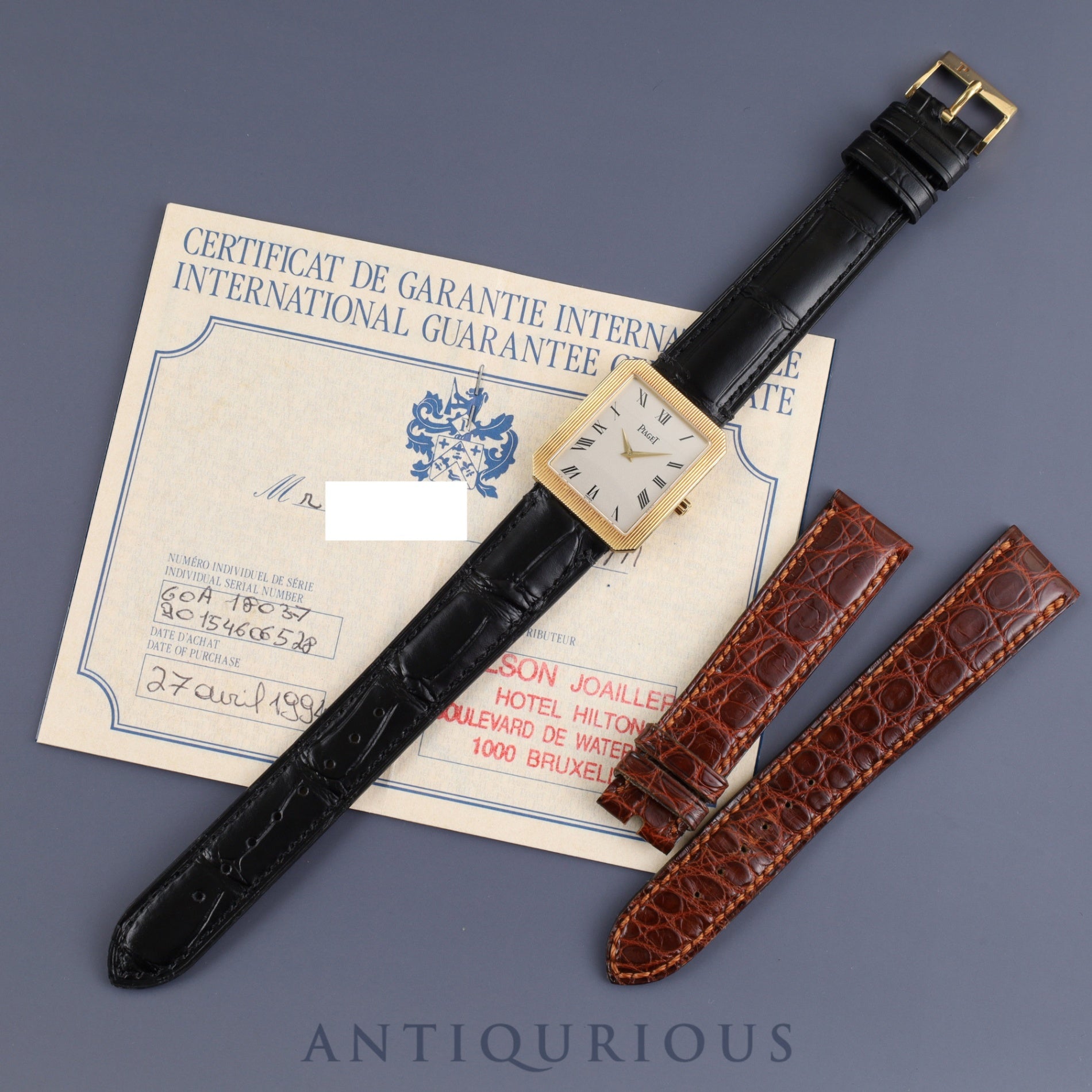 ピアジェ プロトコール 90154 手巻き Cal.9P2 YG 革 純正尾錠（YG  