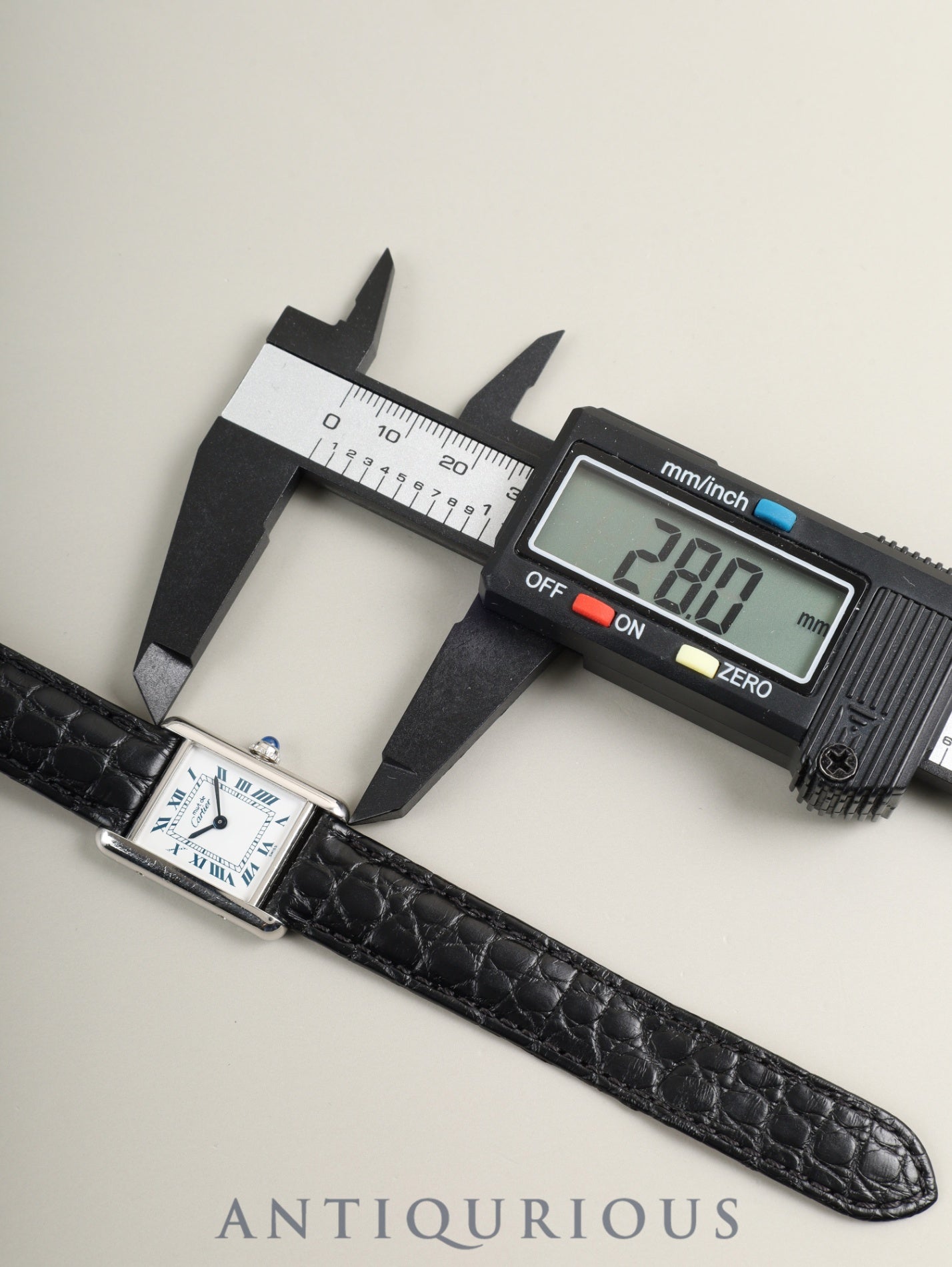 Cartier Must Tank SM W1001565 / 1614 Quartz SV925 Leather Genuine Deployant Buckle (SS) White Roman Dial (SWISS marking) Complete service done at Cartier boutique