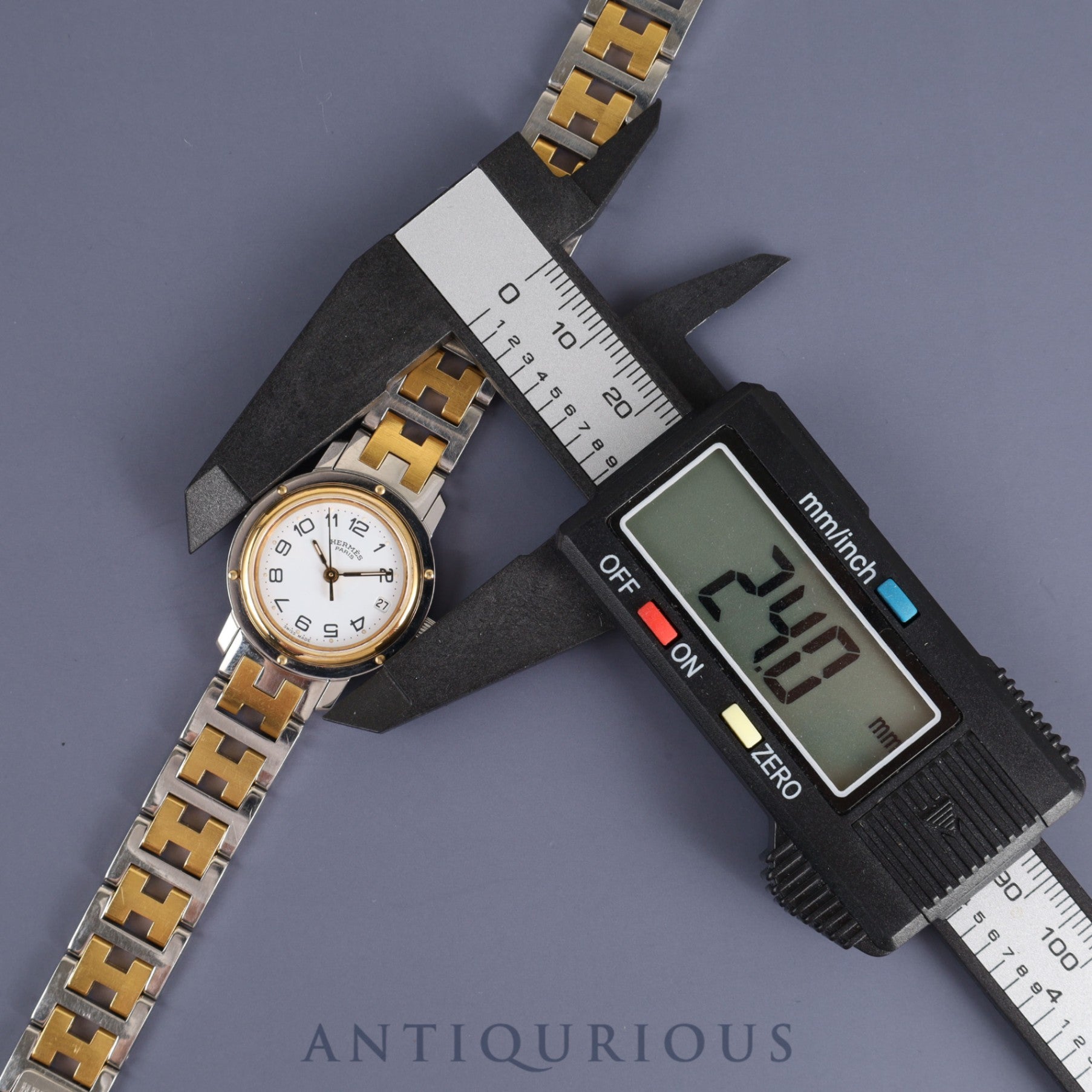 エルメス クリッパー クォーツ SS/GP ホワイト文字盤 24.0mm